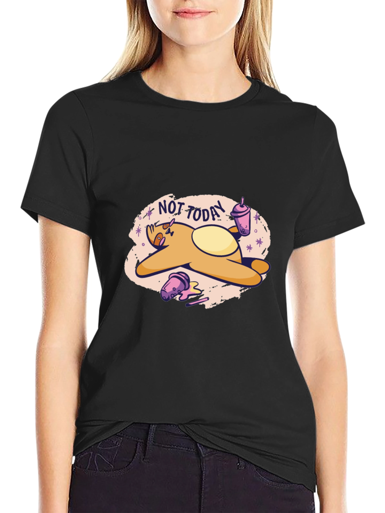 Lazy Sloth Graphic T-Shirt - Not Today Relaxed Fit
