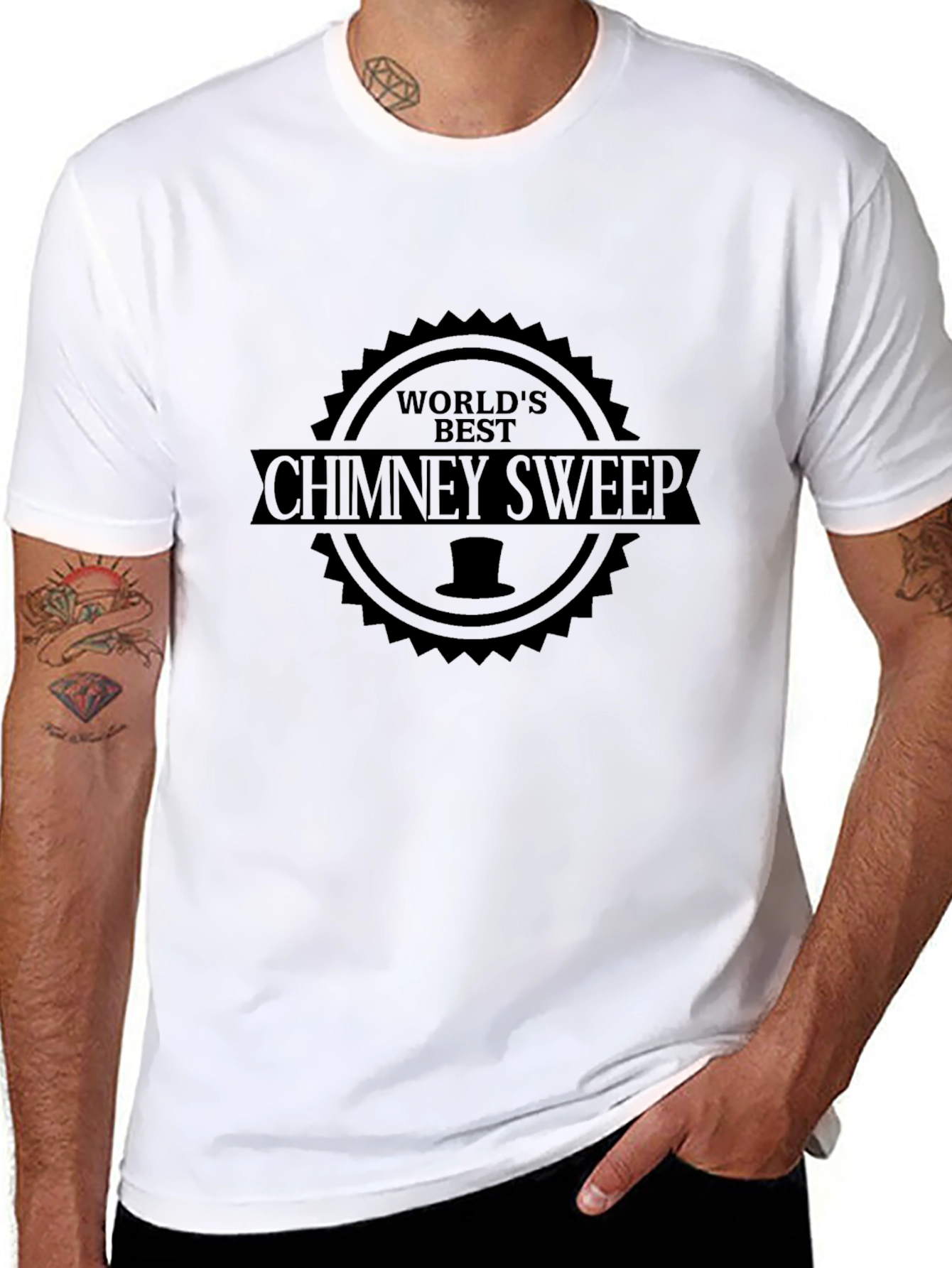 Worlds Best Chimney Sweep Graphic Tee - Black