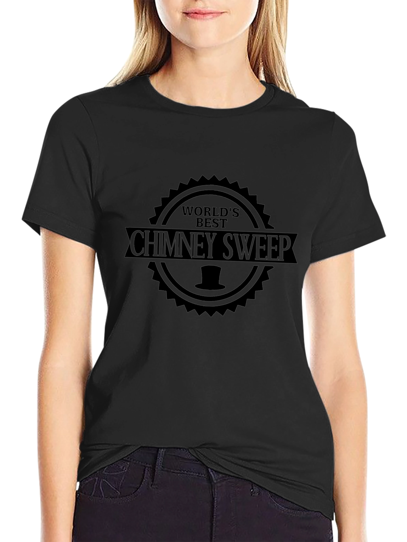 Worlds Best Chimney Sweep Graphic Tee - Black
