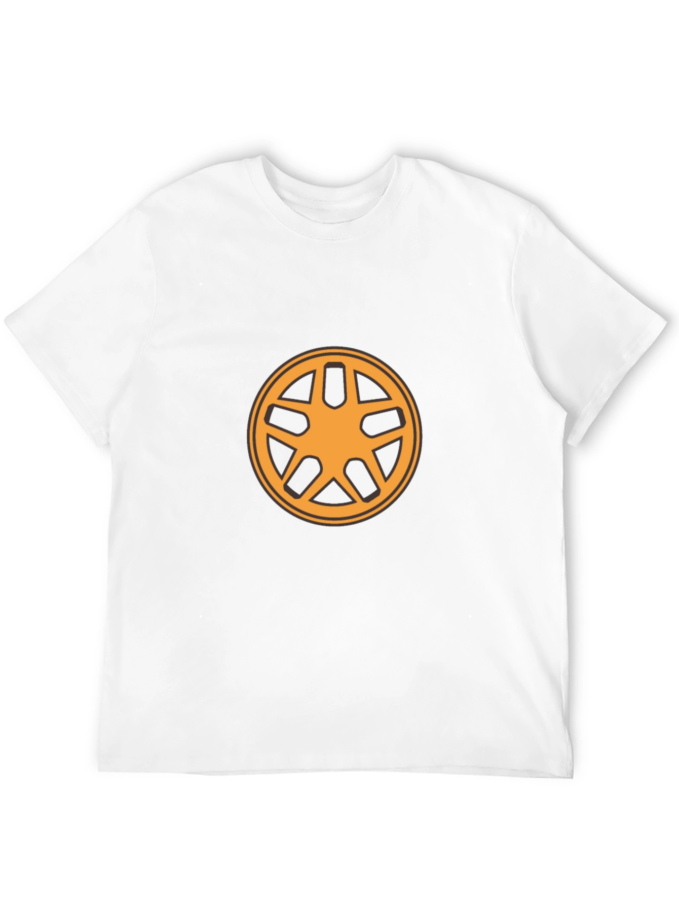 Black T-Shirt with Orange Circular Design