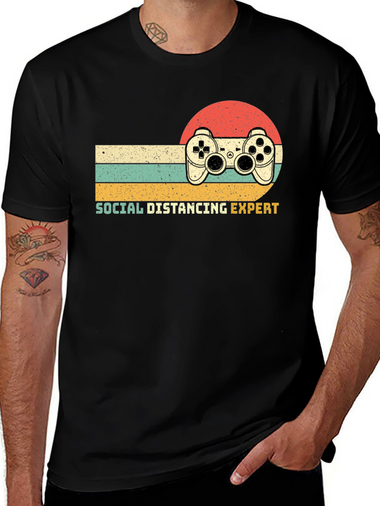 Social Distancing Expert Retro Gaming T-Shirt