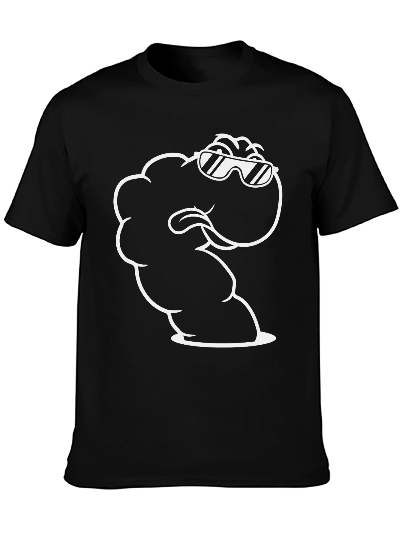 Cool Cartoon Cloud Graphic Tee - Black T-Shirt