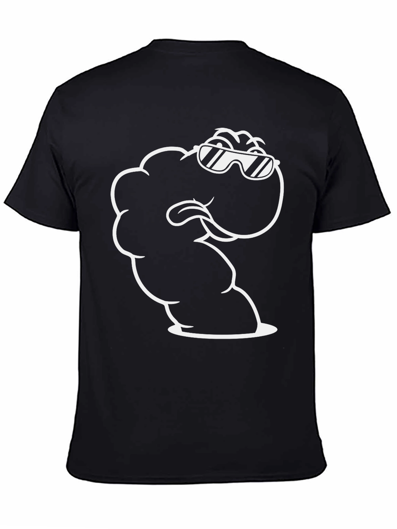 Cool Cartoon Cloud Graphic Tee - Black T-Shirt