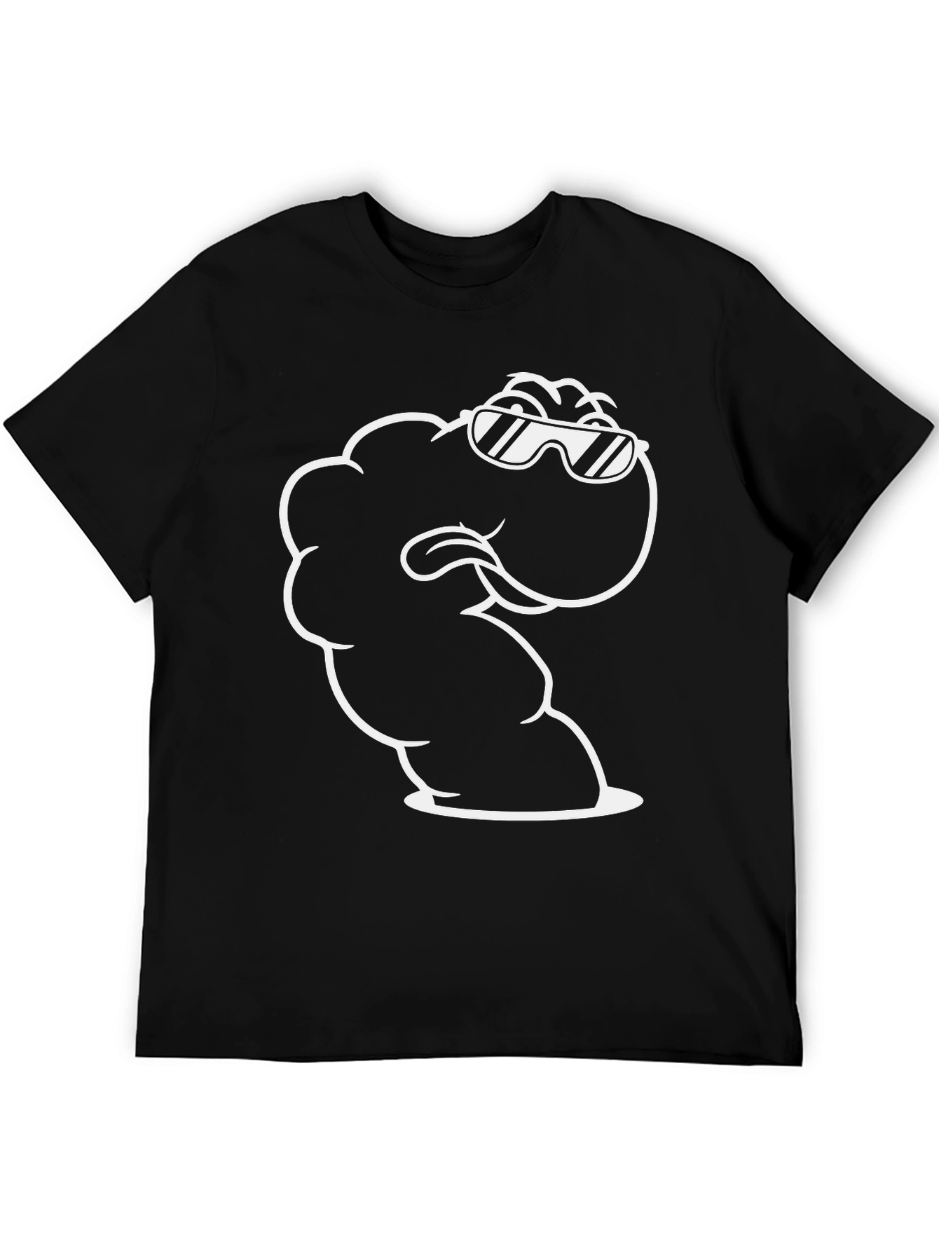 Cool Cartoon Cloud Graphic Tee - Black T-Shirt
