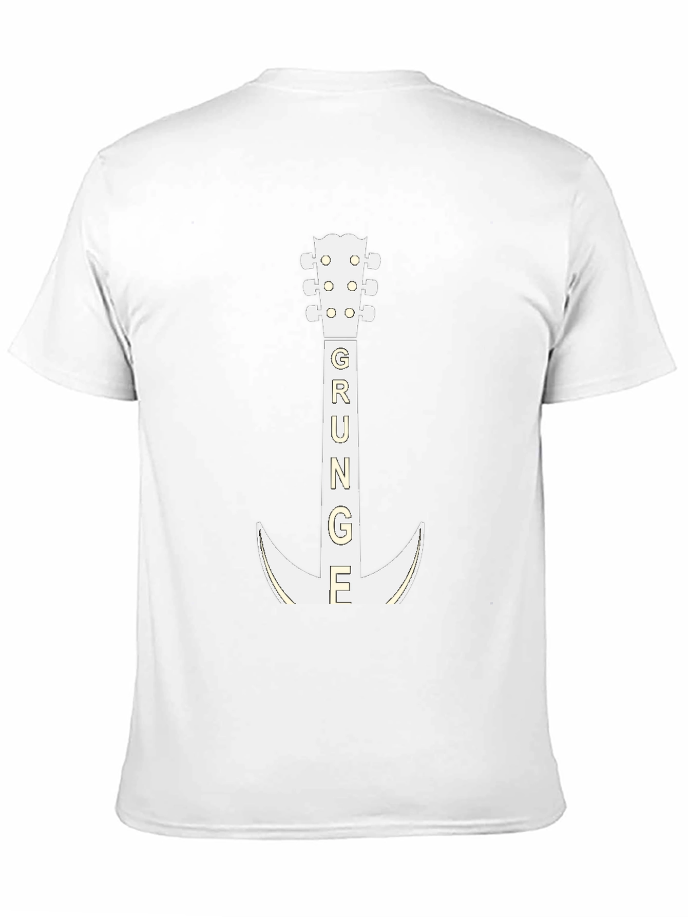 Grunge Guitar T-Shirt - Black Cotton Tee
