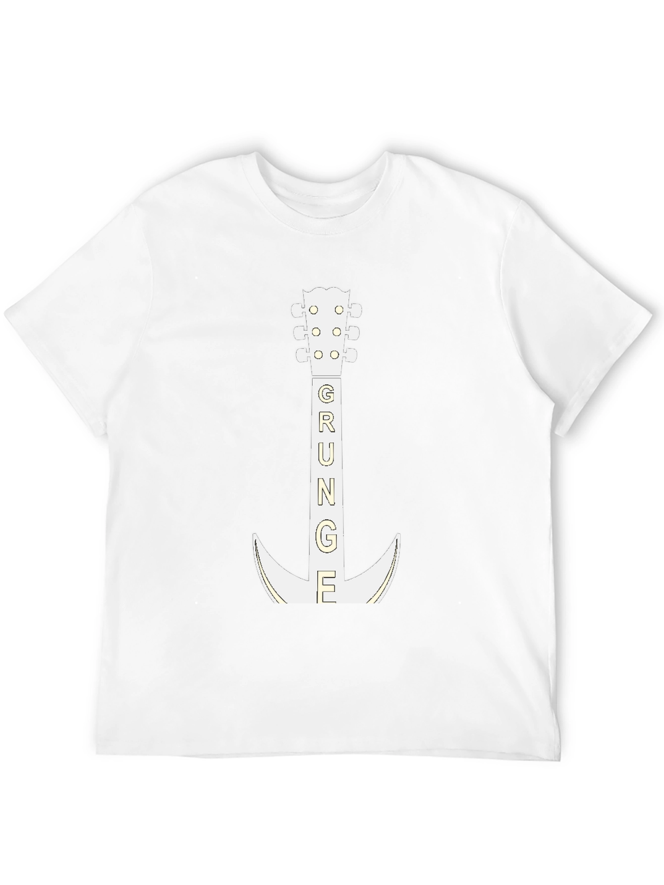 Grunge Guitar T-Shirt - Black Cotton Tee