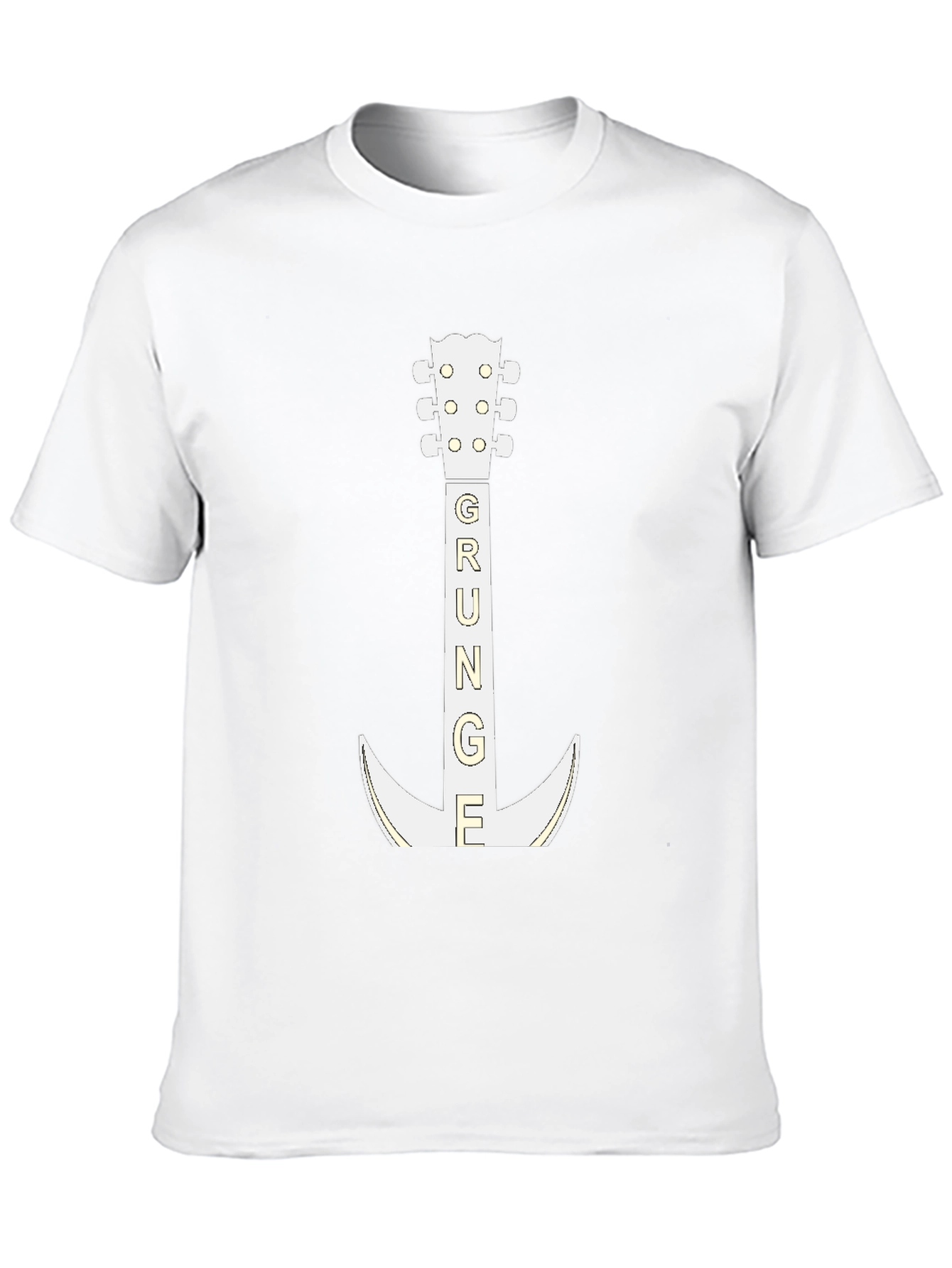 Grunge Guitar T-Shirt - Black Cotton Tee