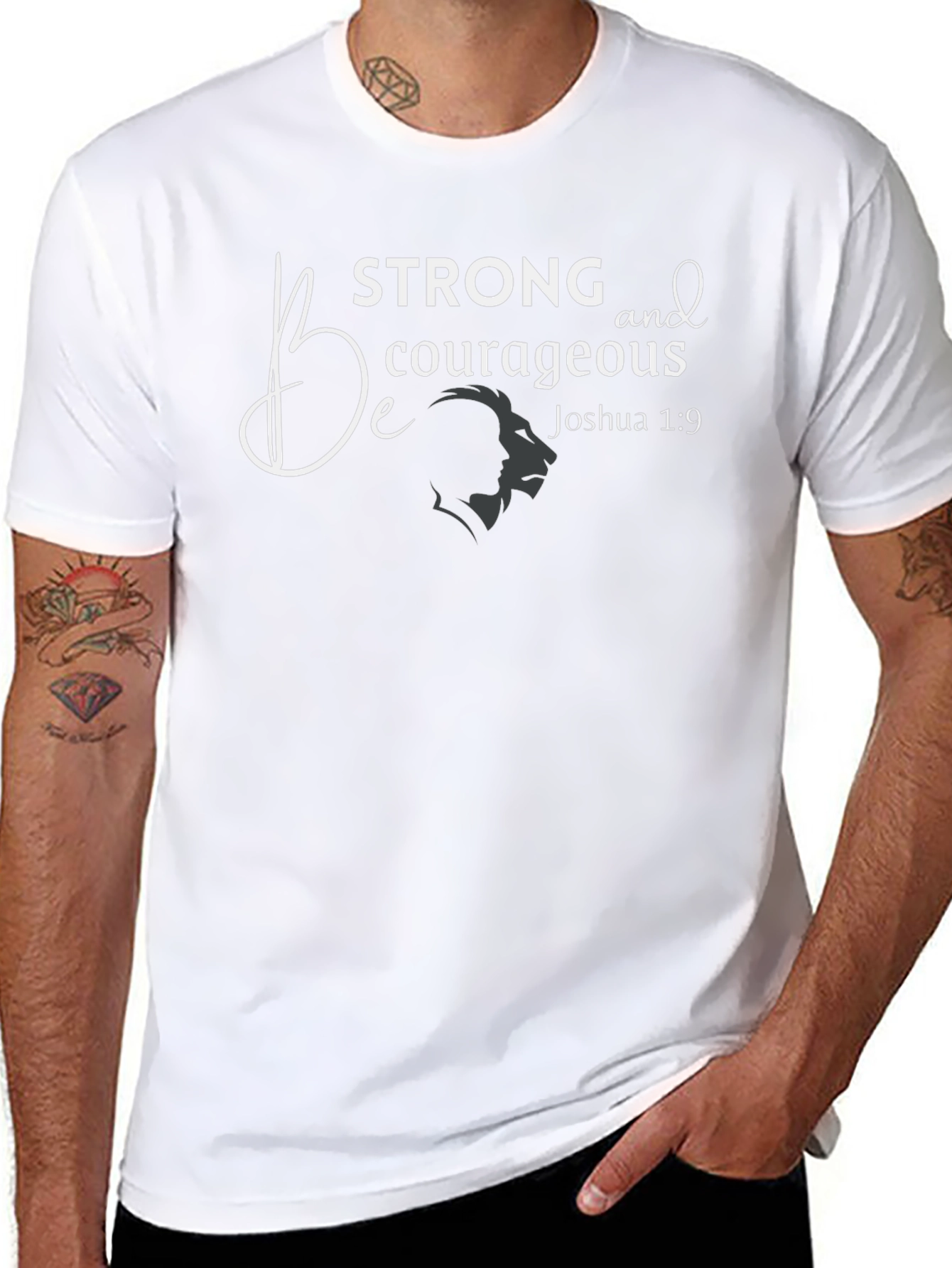Be Strong Courageous T-Shirt Christian Faith Graphic Tee