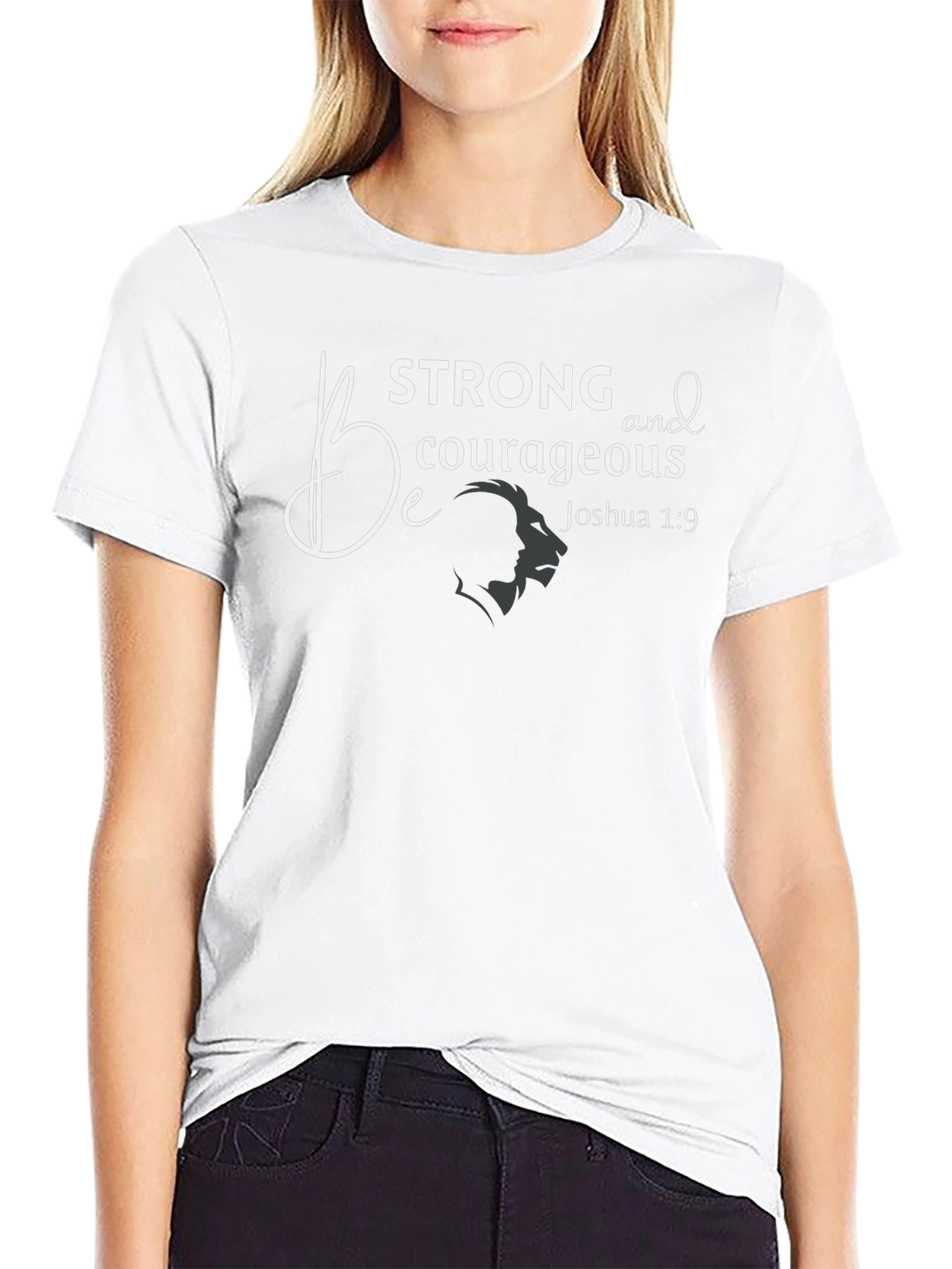 Be Strong Courageous T-Shirt Christian Faith Graphic Tee