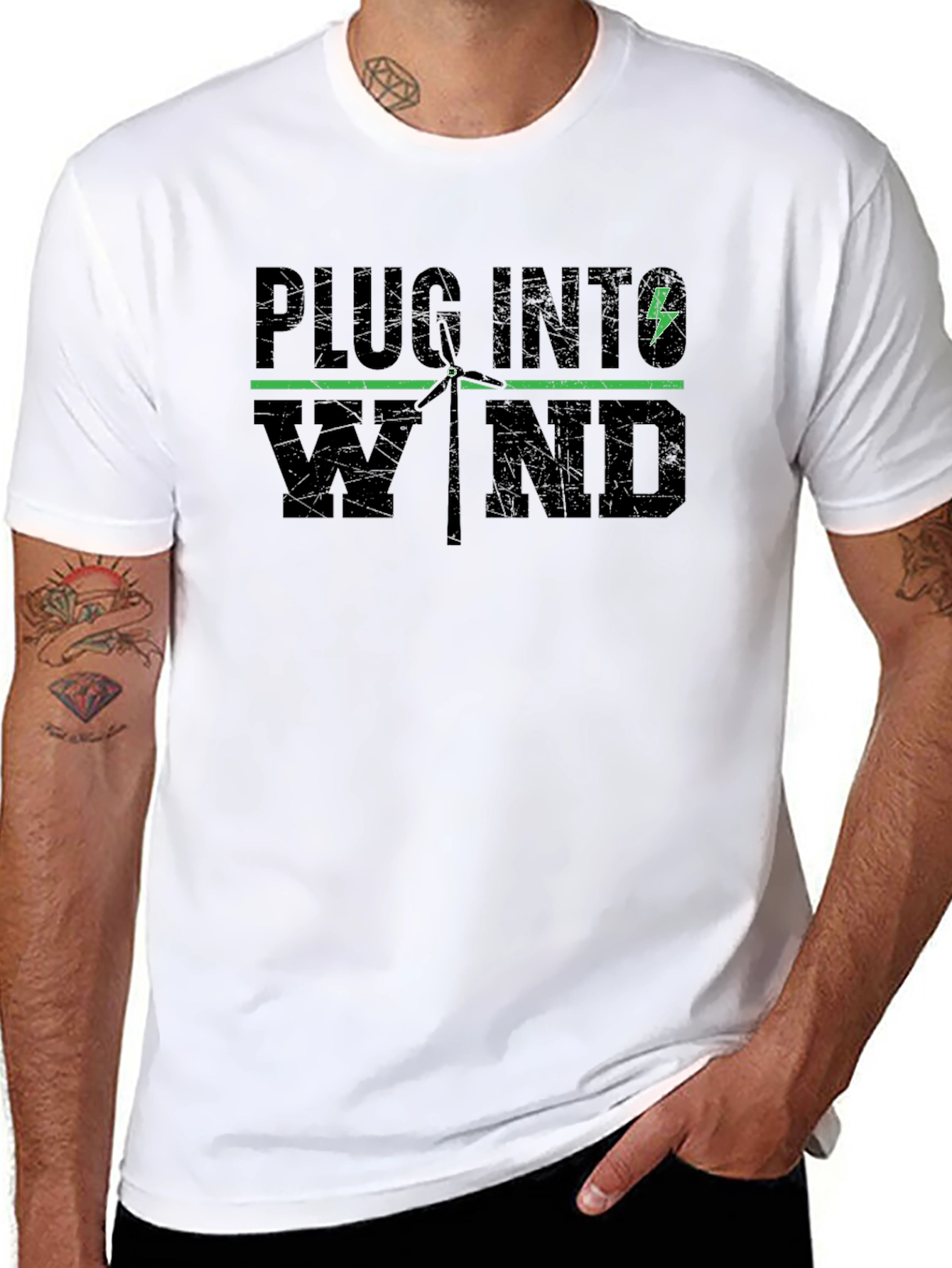 Plug Into Wind T-Shirt - Renewable Energy Tee