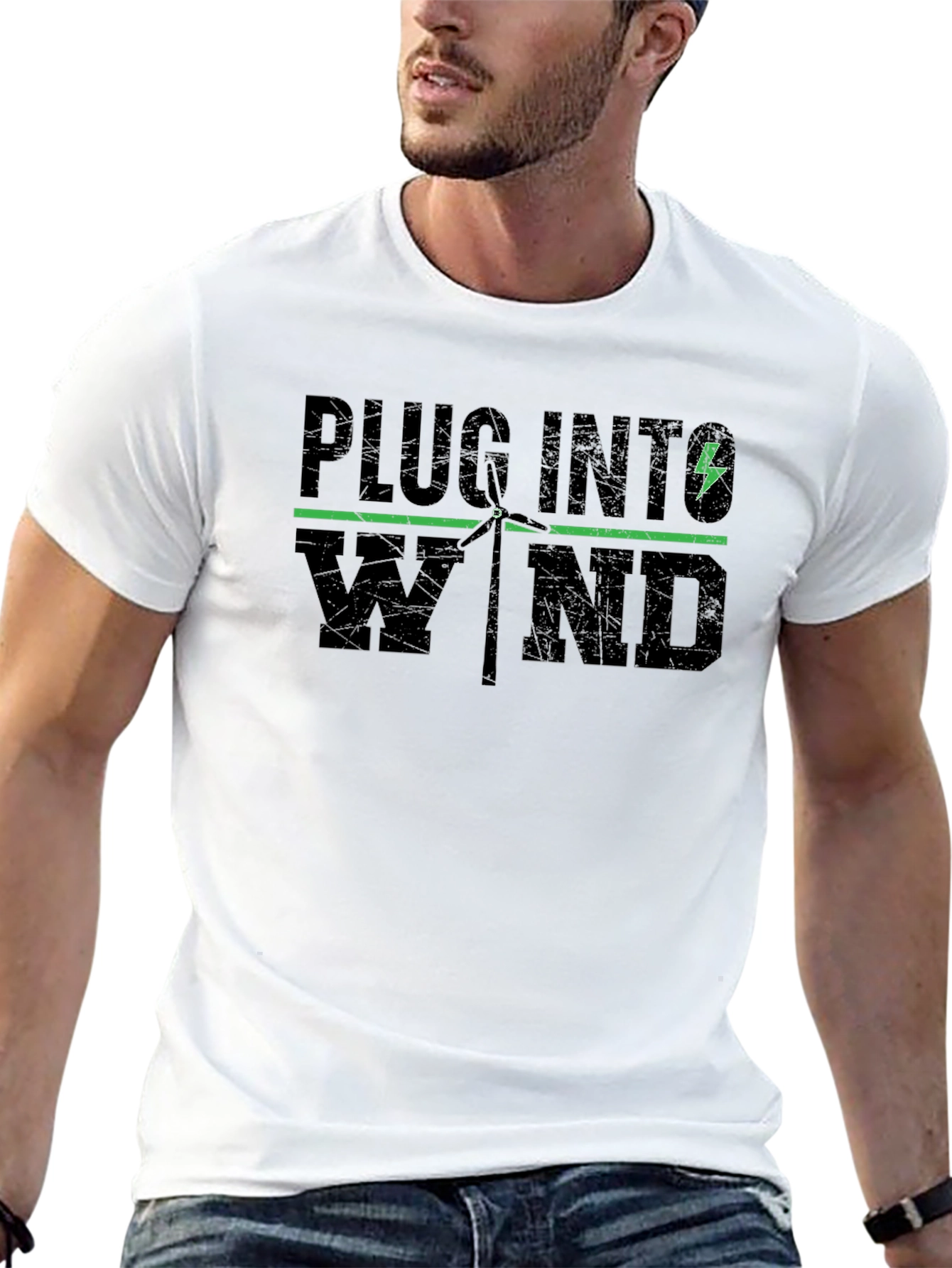 Plug Into Wind T-Shirt - Renewable Energy Tee