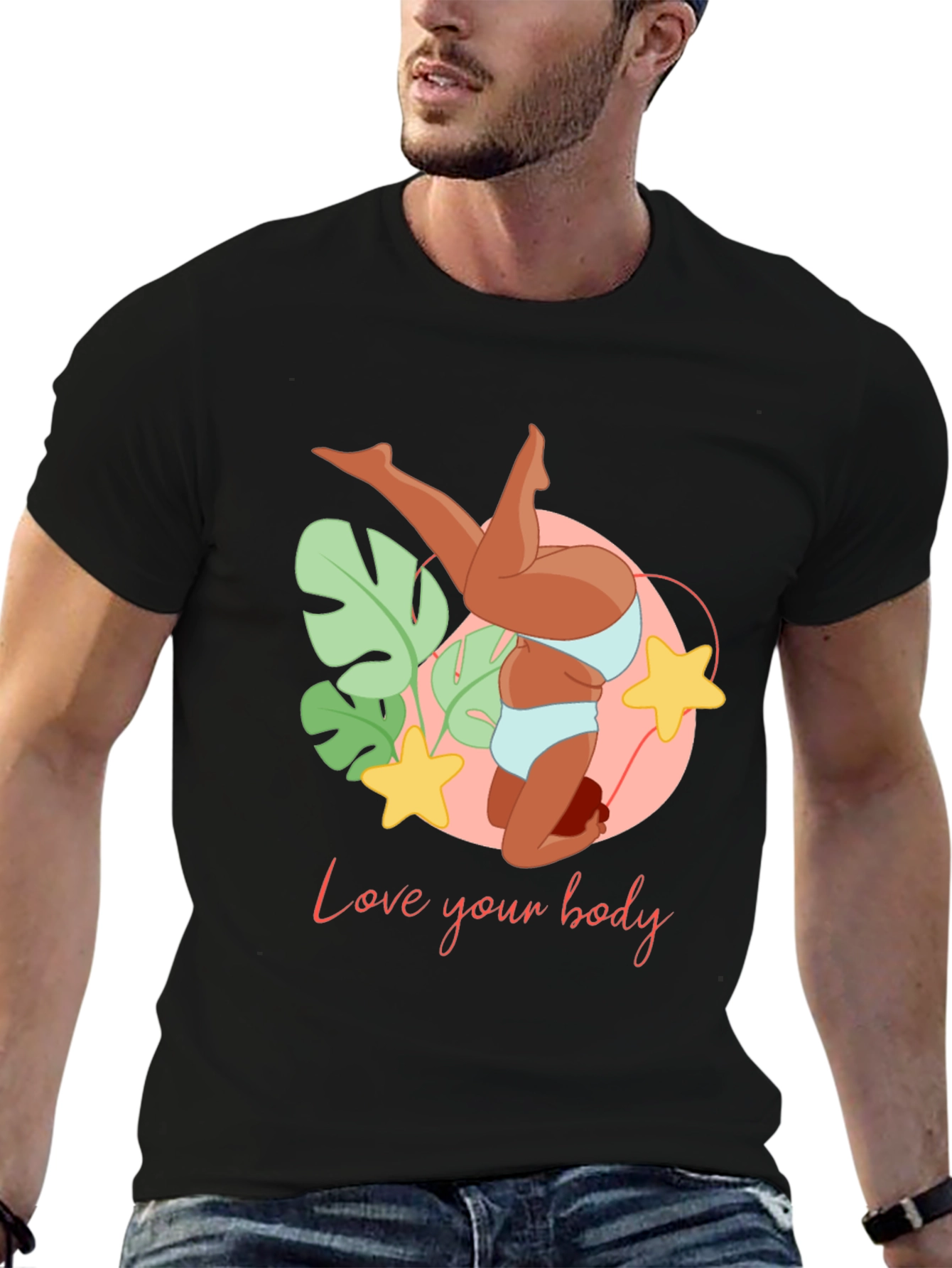 Love Your Body Black Graphic Tee