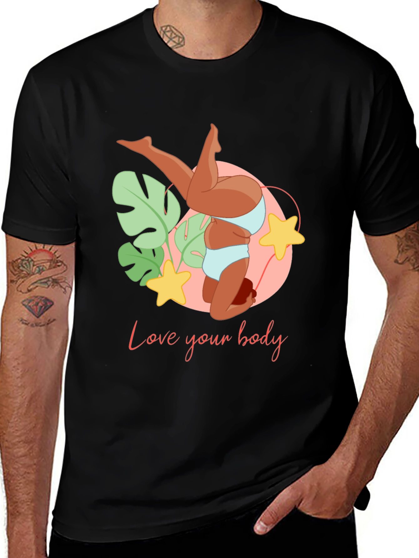 Love Your Body Black Graphic Tee