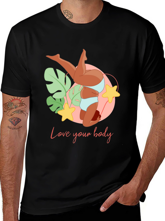 Love Your Body Black Graphic Tee
