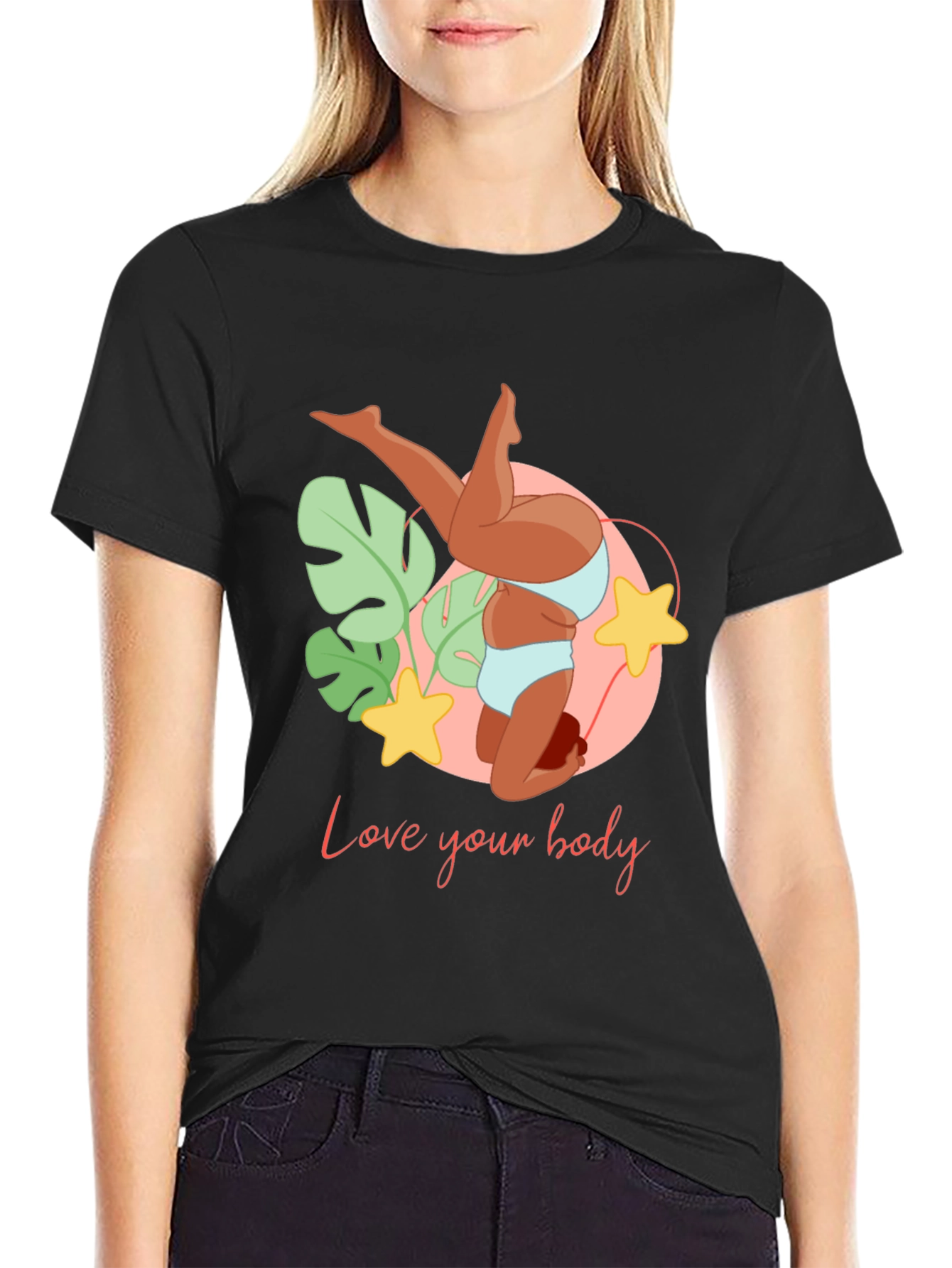 Love Your Body Black Graphic Tee