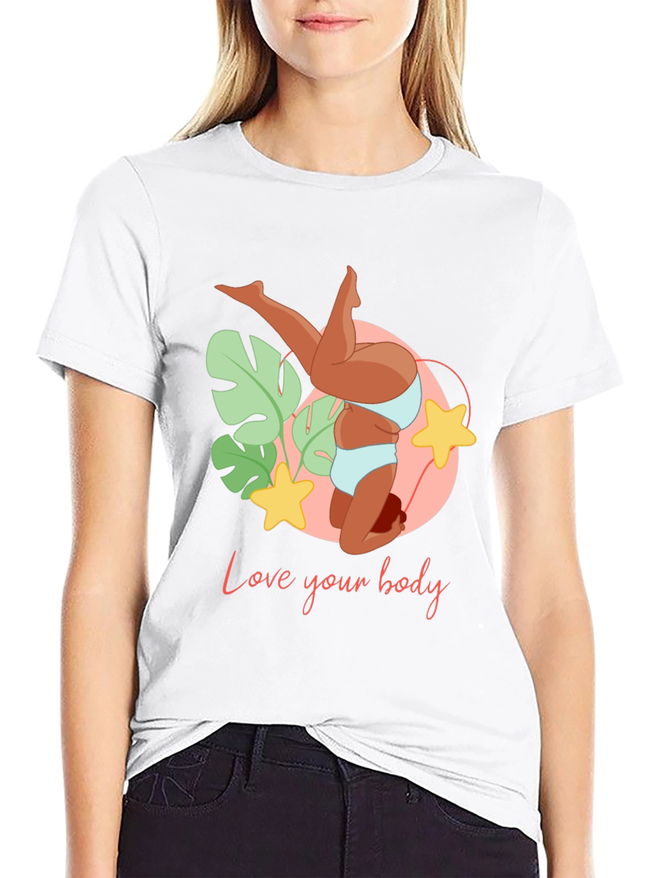 Love Your Body Black Graphic Tee