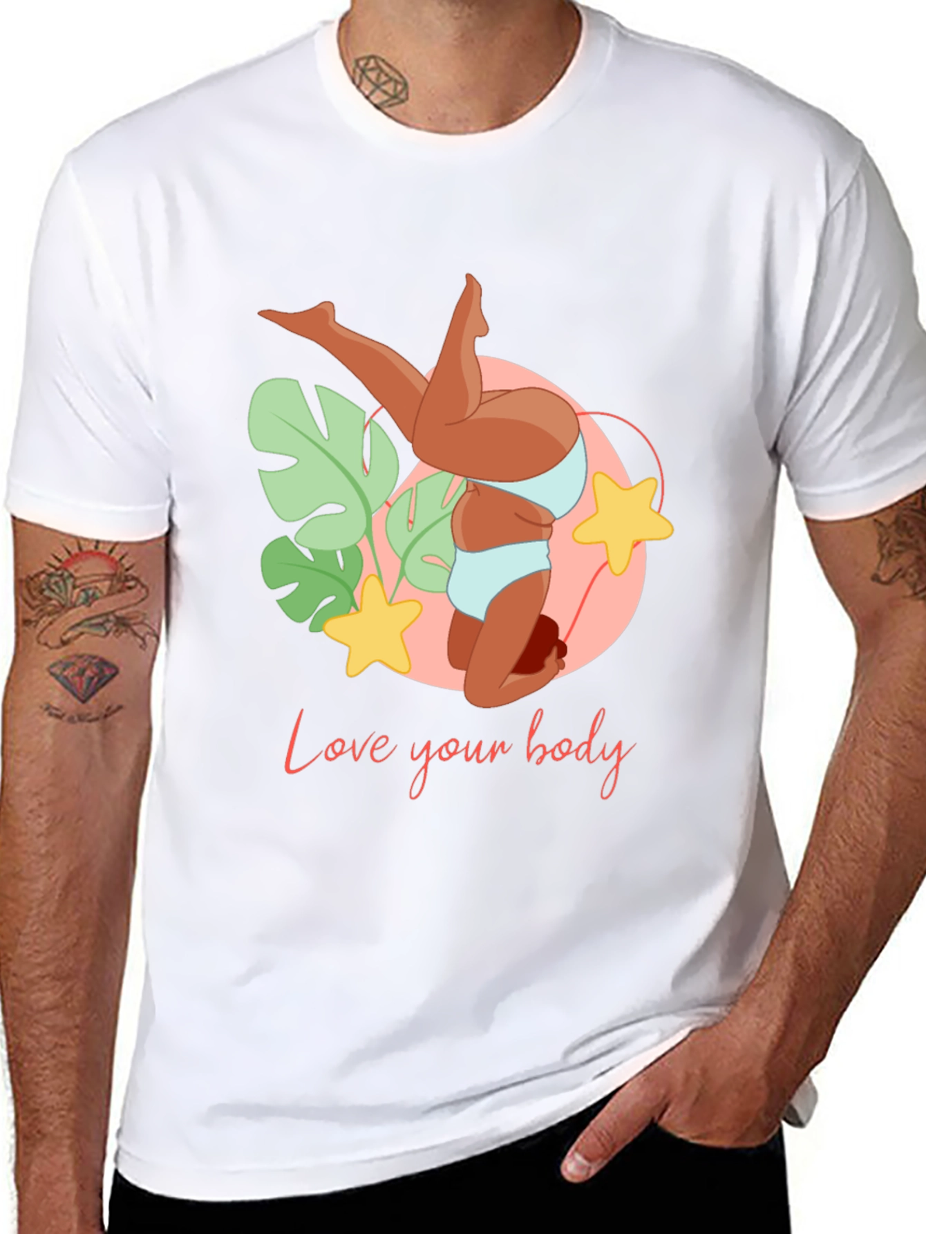 Love Your Body Black Graphic Tee