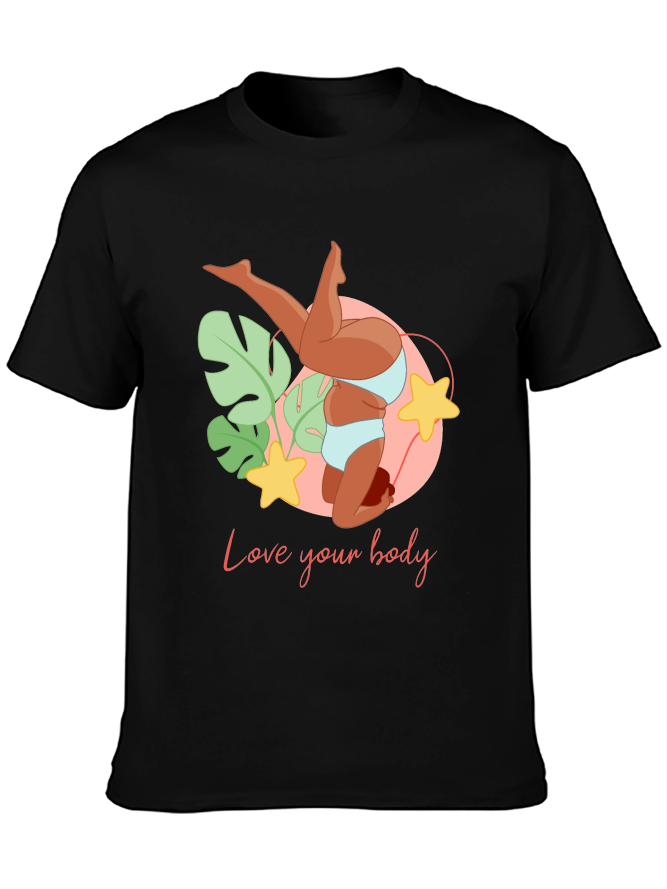Love Your Body Black Graphic Tee
