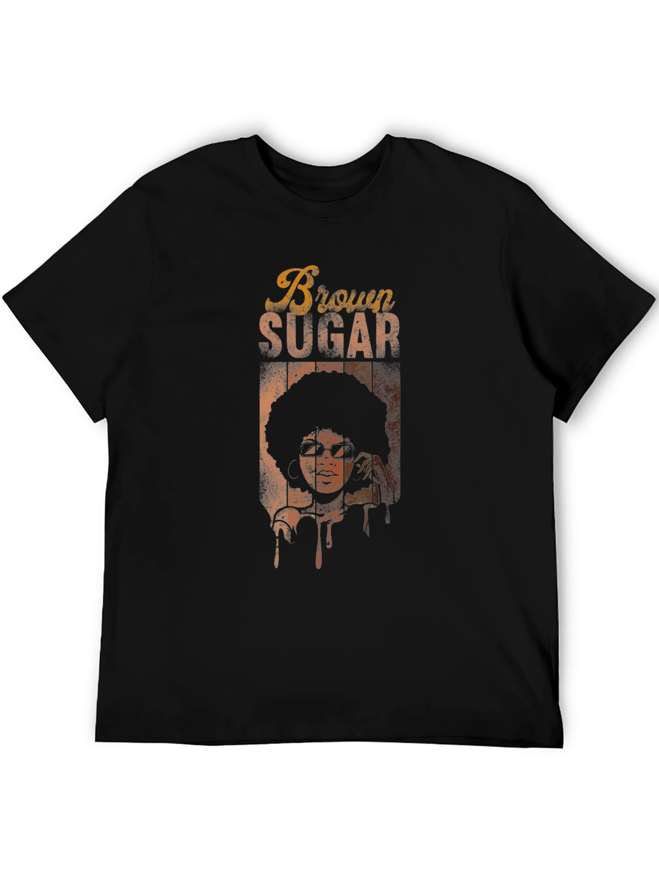 Retro Brown Sugar Graphic Tee - Unisex Black T-Shirt