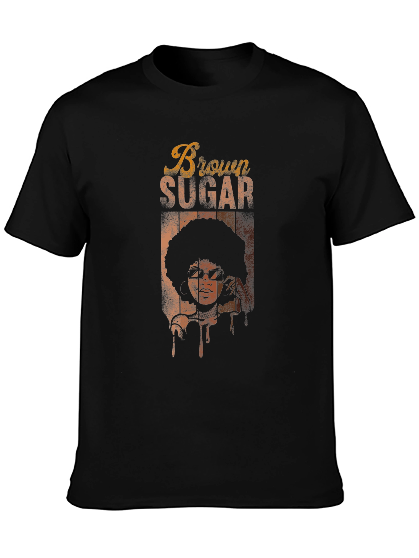 Retro Brown Sugar Graphic Tee - Unisex Black T-Shirt