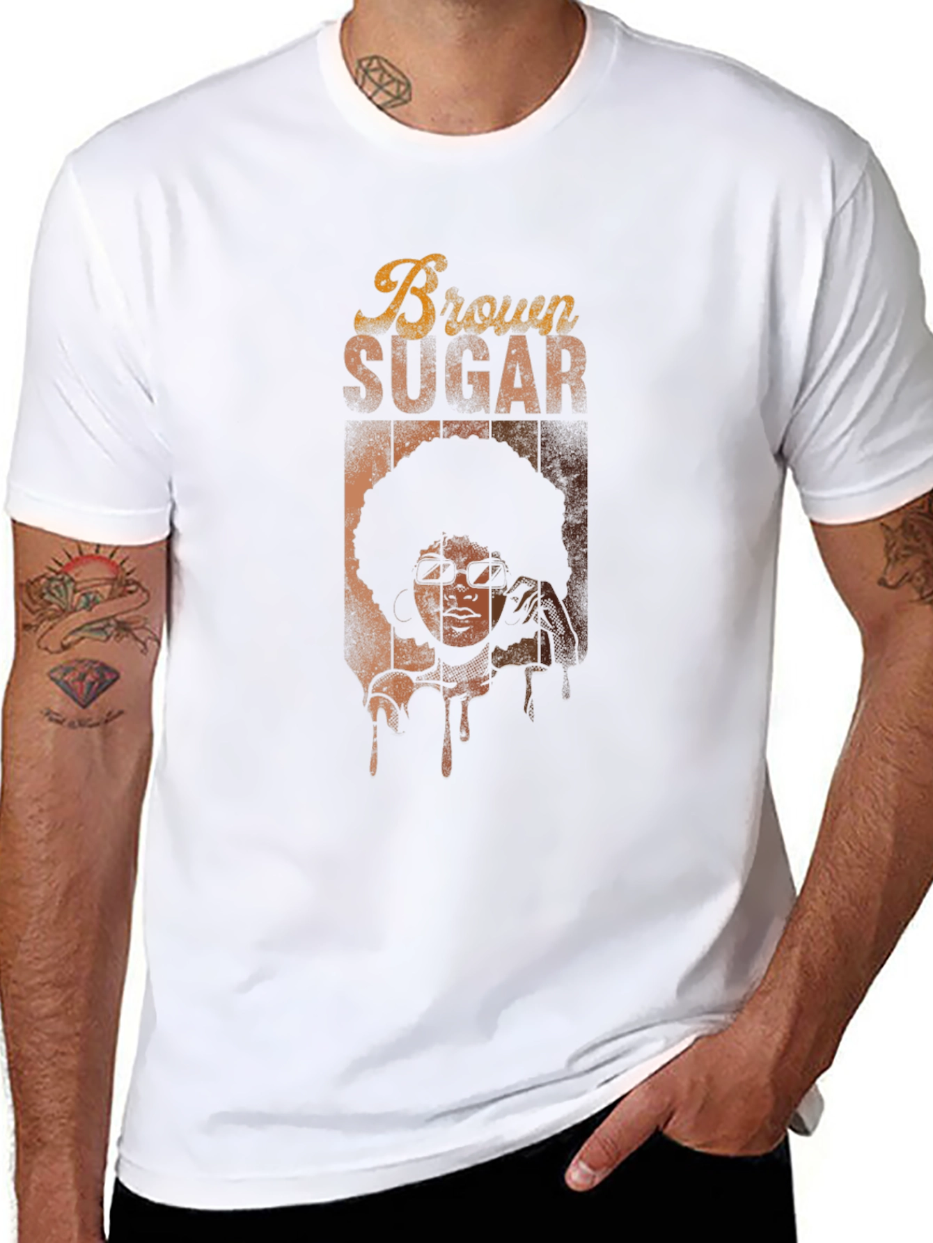Retro Brown Sugar Graphic Tee - Unisex Black T-Shirt