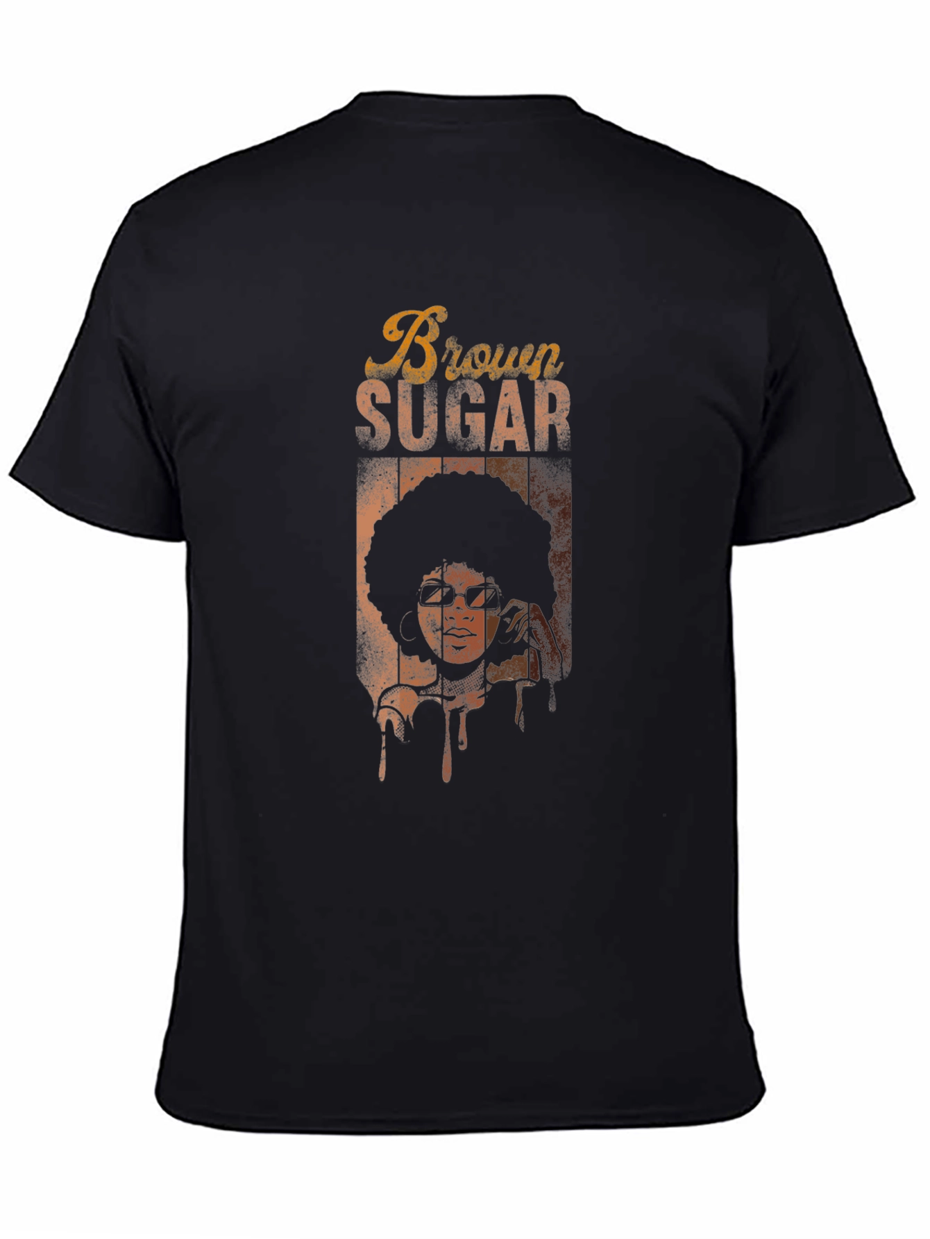 Retro Brown Sugar Graphic Tee - Unisex Black T-Shirt