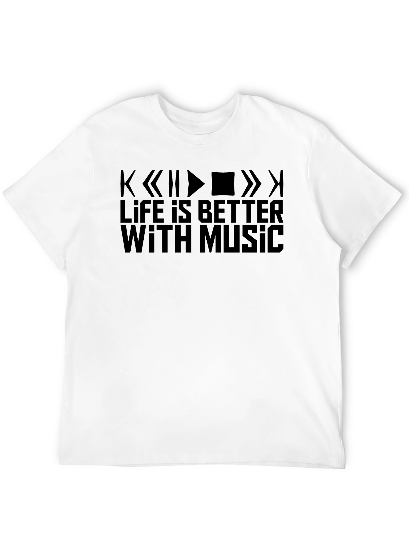 Life Is Better With Music Graphic Tee - Black