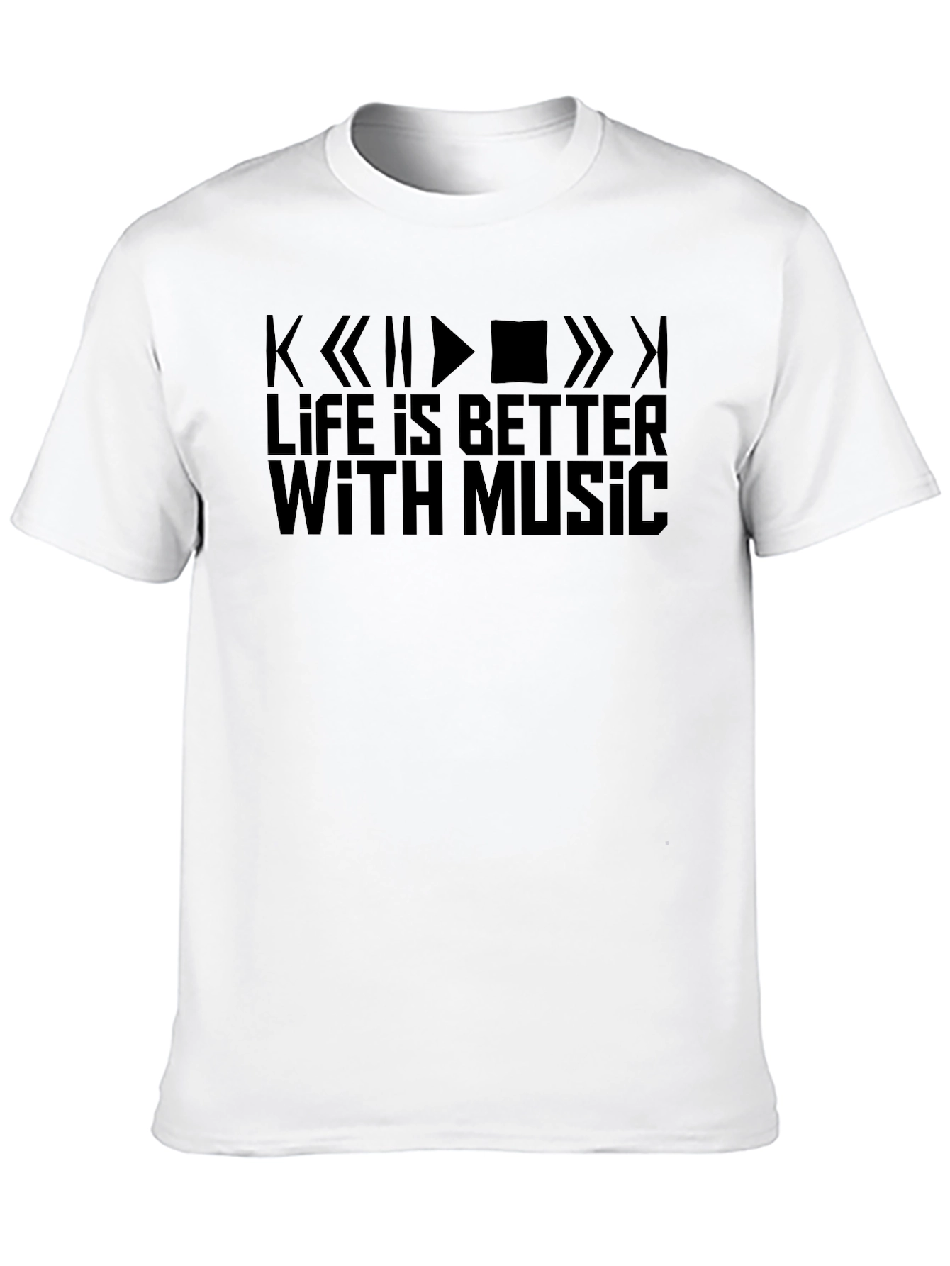 Life Is Better With Music Graphic Tee - Black