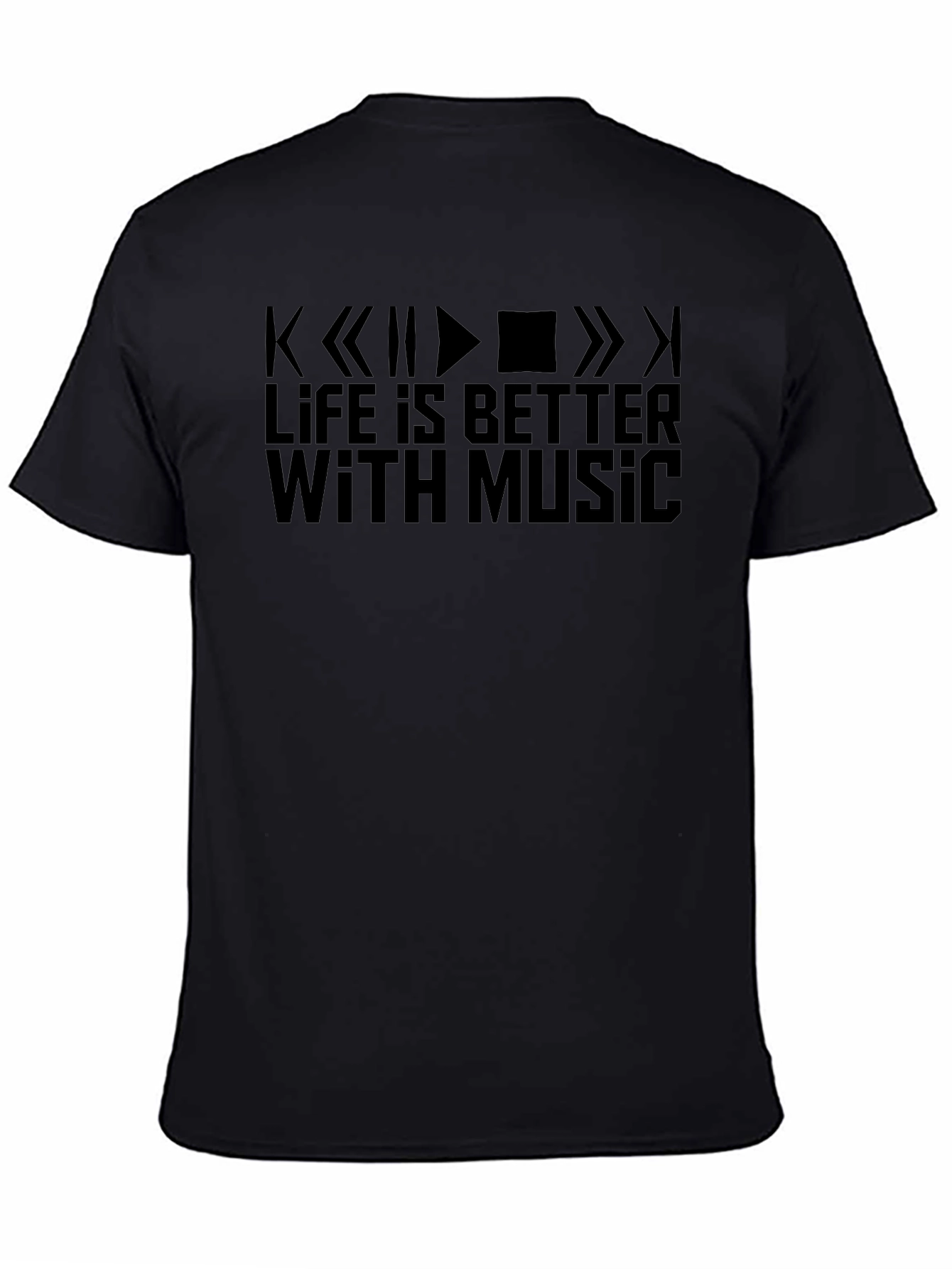 Life Is Better With Music Graphic Tee - Black