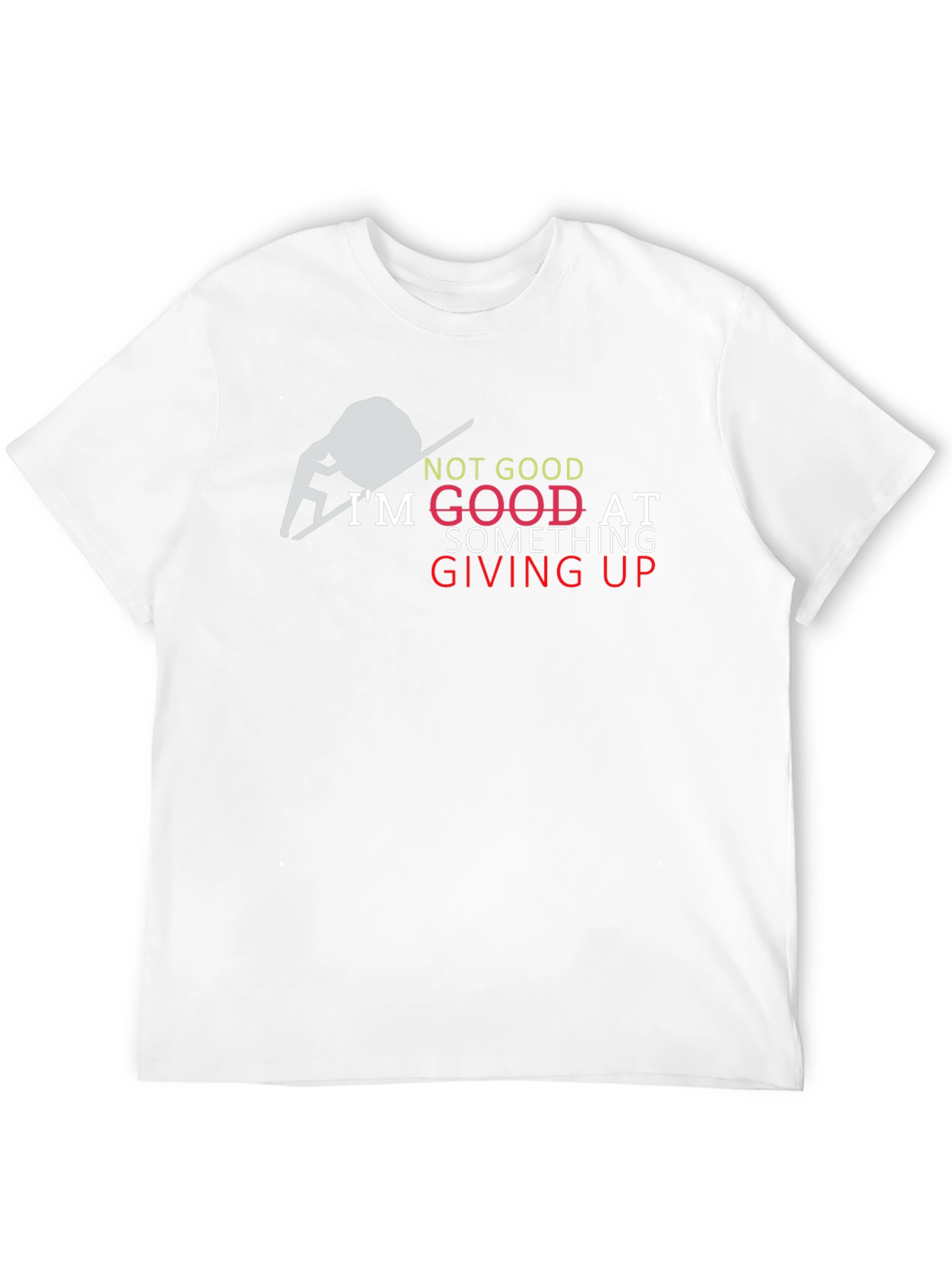 Giving Up Funny Graphic Tee - Black