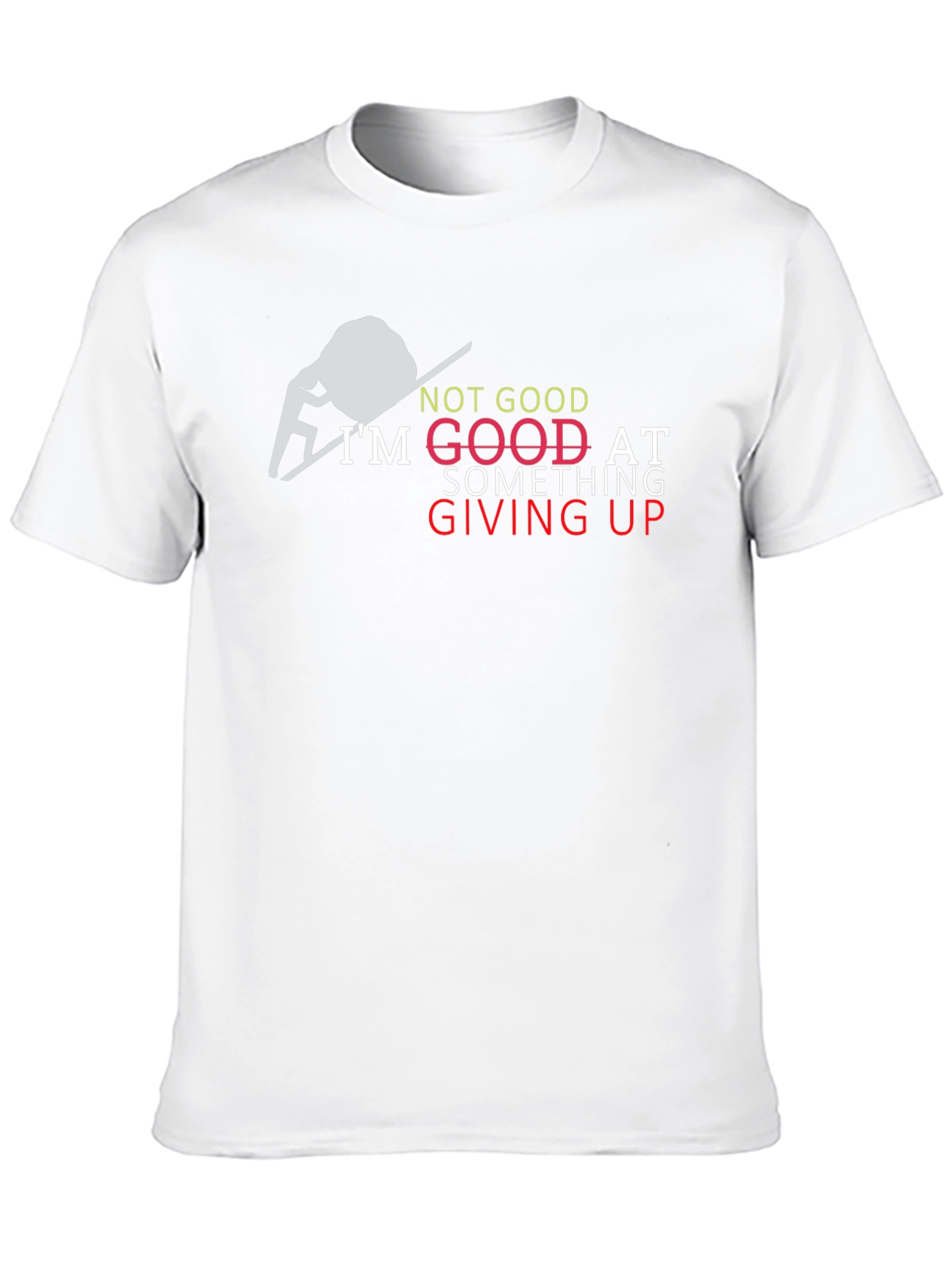 Giving Up Funny Graphic Tee - Black