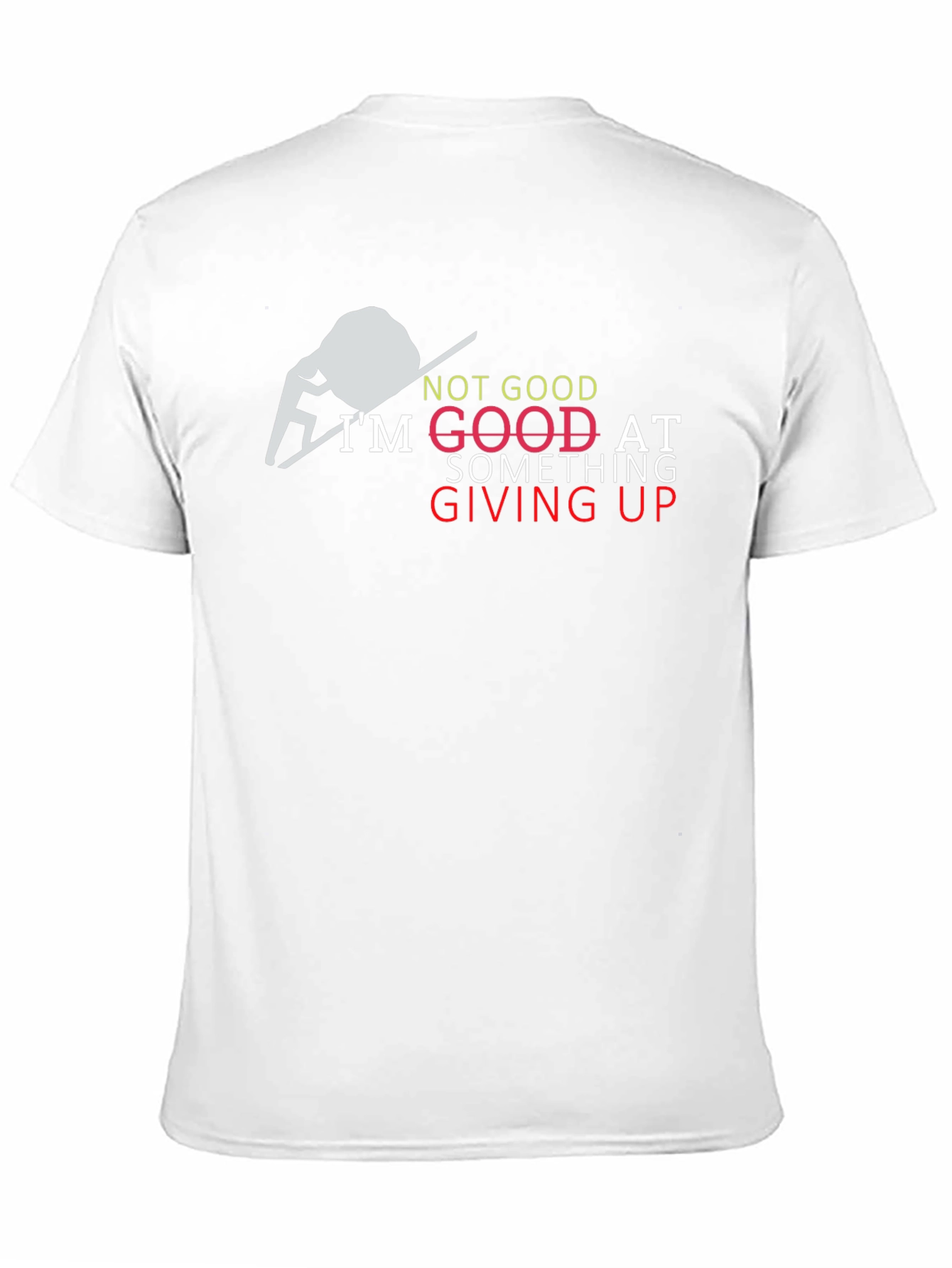 Giving Up Funny Graphic Tee - Black