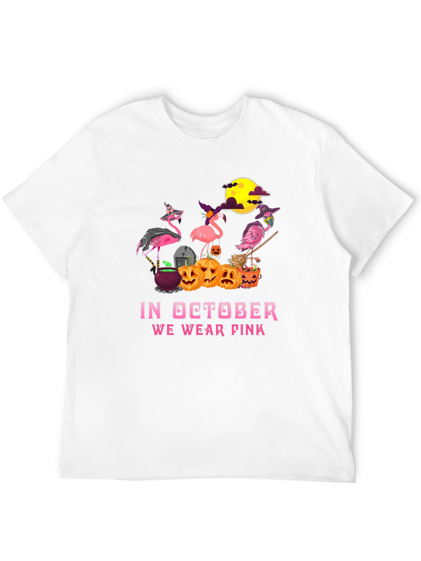 Halloween Flamingo T-Shirt - October Wear Pink