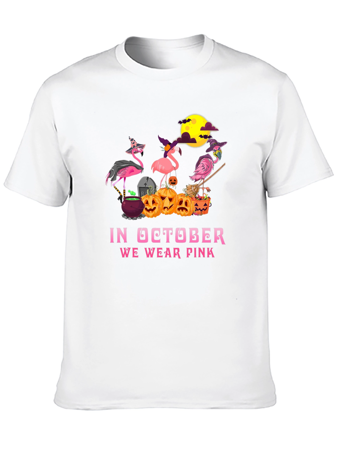 Halloween Flamingo T-Shirt - October Wear Pink