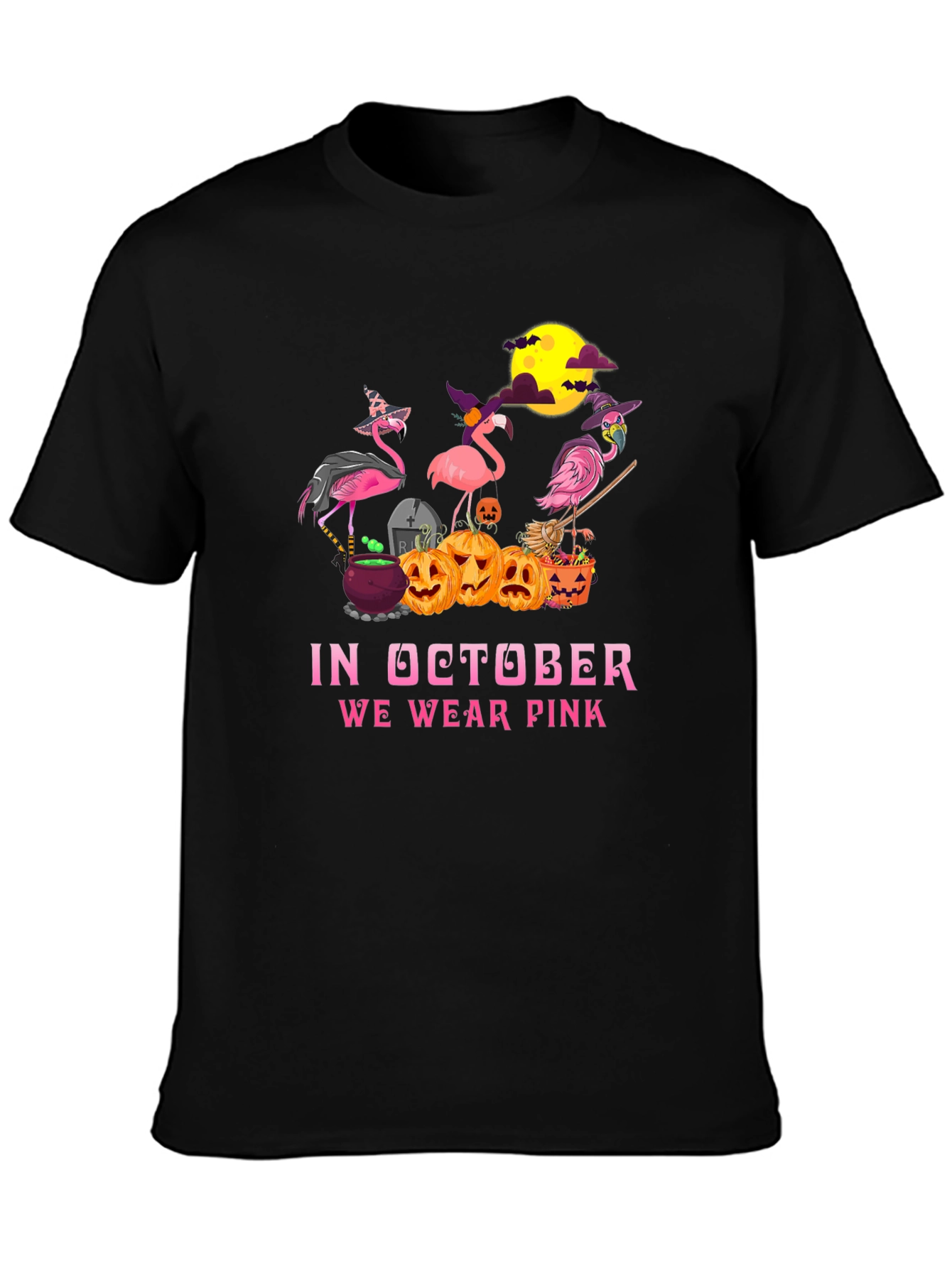Halloween Flamingo T-Shirt - October Wear Pink