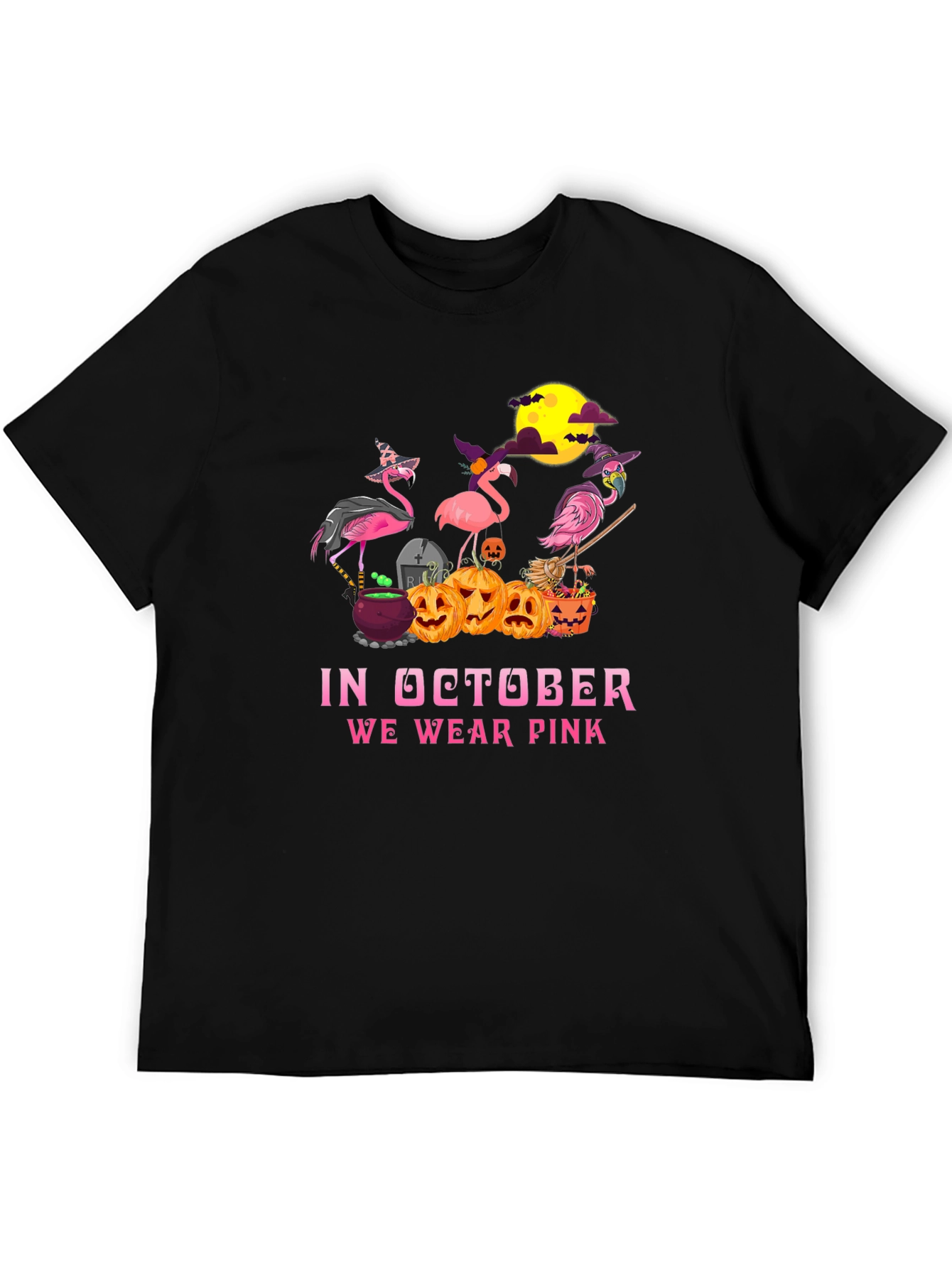 Halloween Flamingo T-Shirt - October Wear Pink