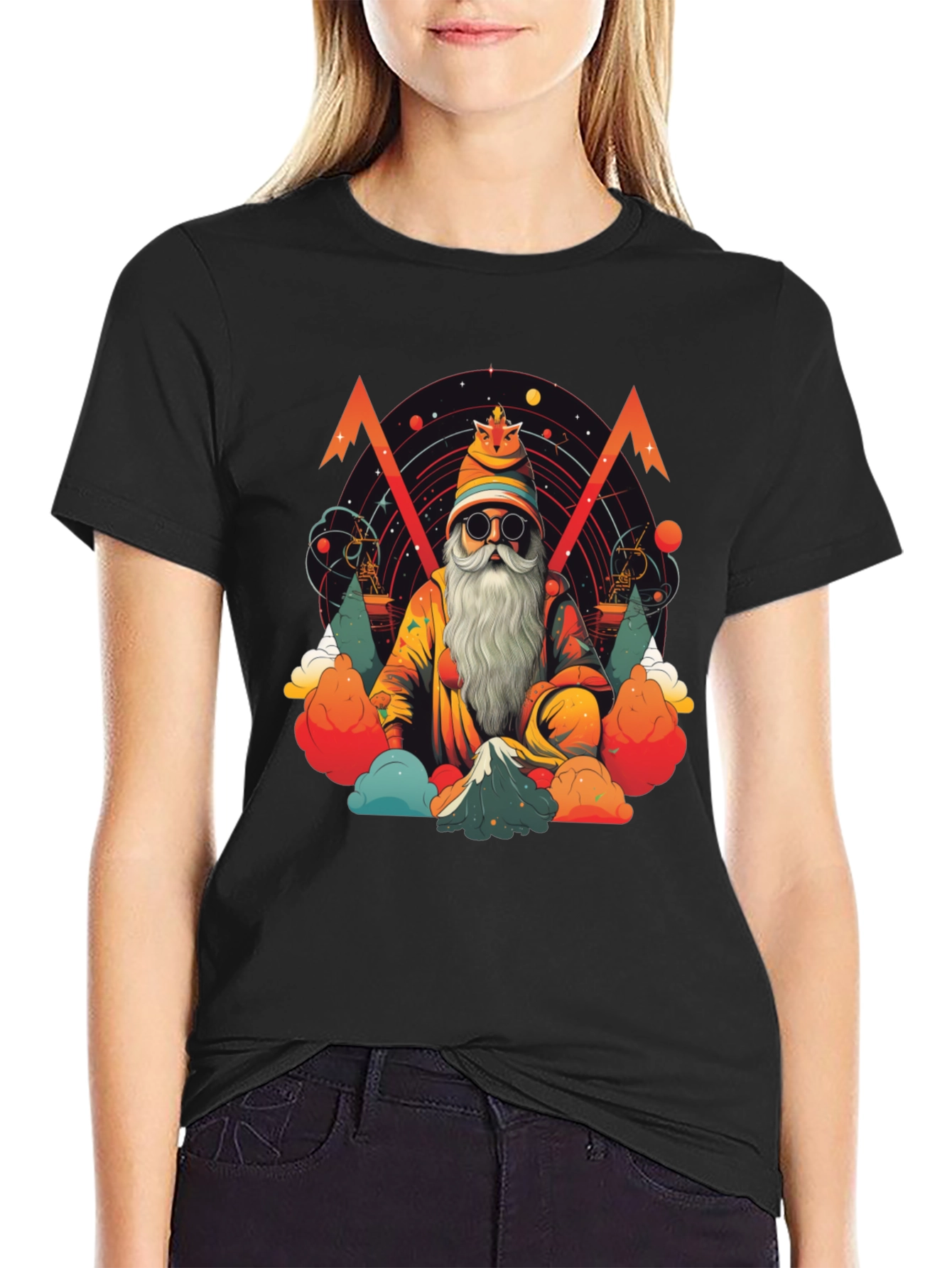 Wizard Graphic Tee - Black Cotton T-Shirt