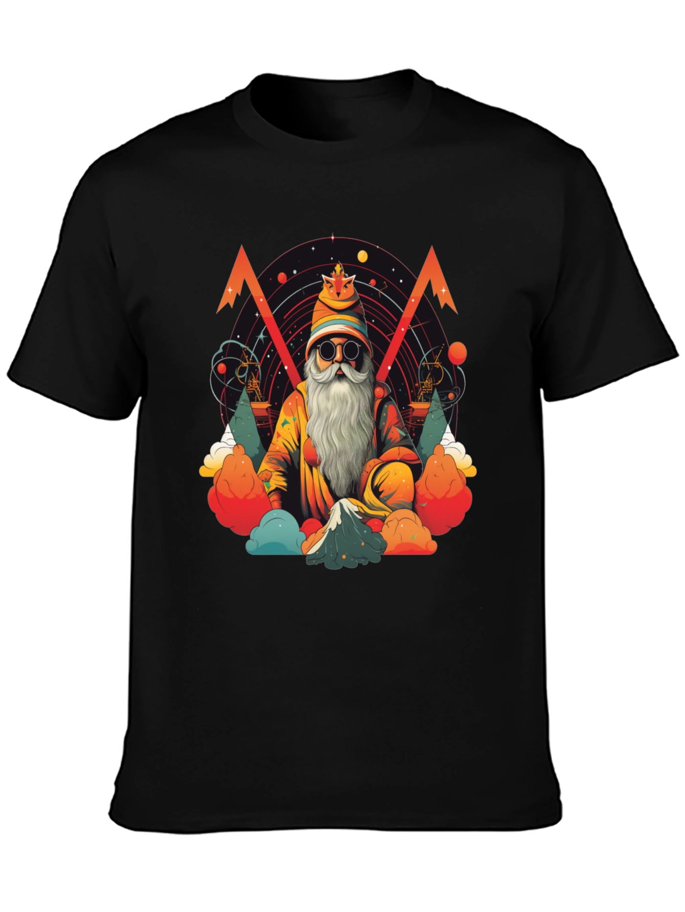 Wizard Graphic Tee - Black Cotton T-Shirt