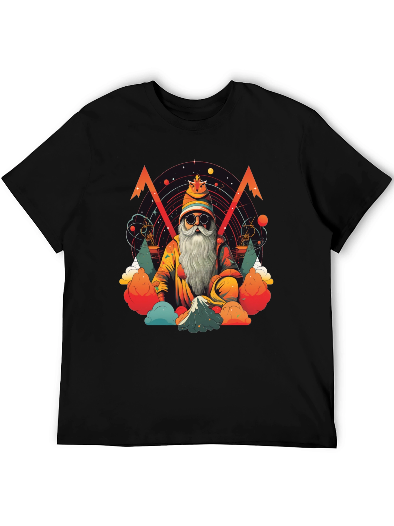 Wizard Graphic Tee - Black Cotton T-Shirt