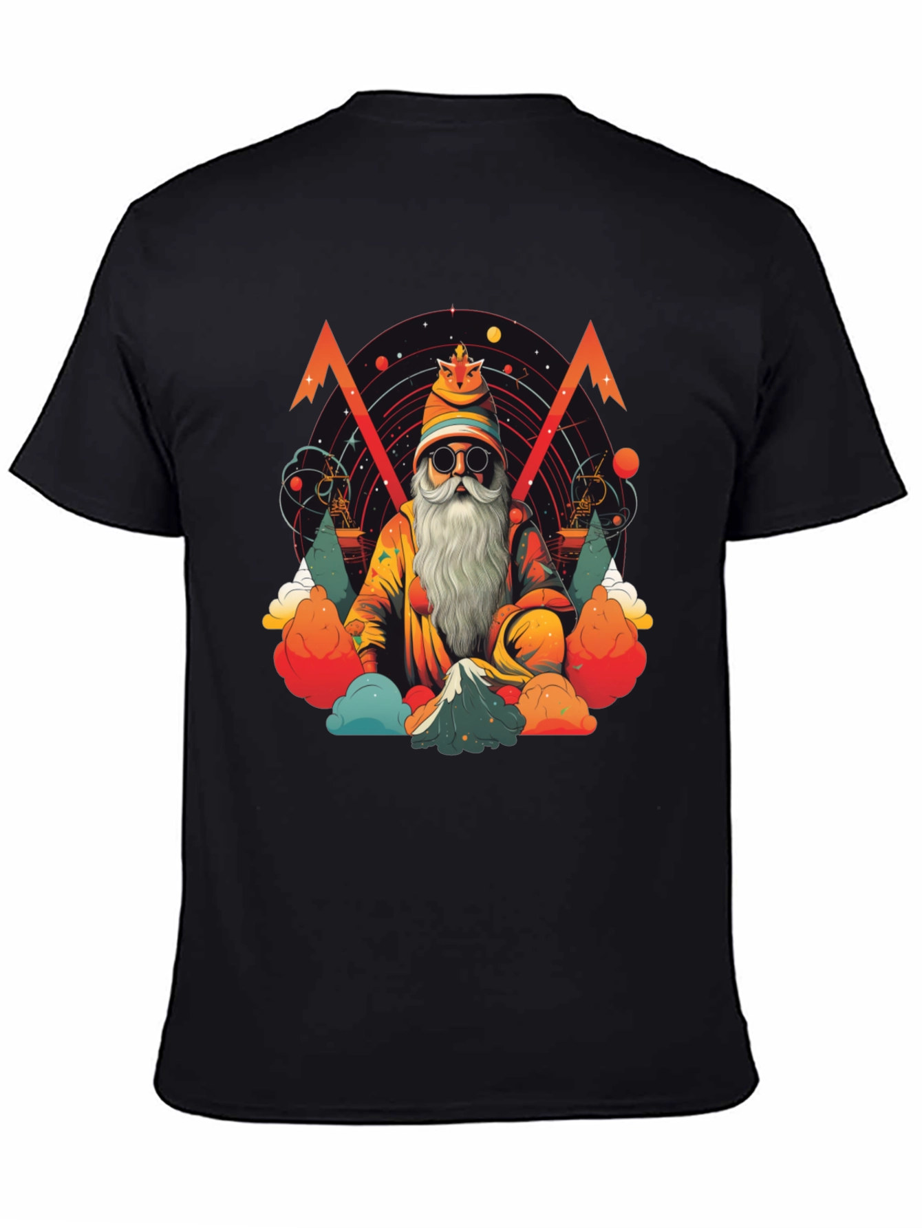 Wizard Graphic Tee - Black Cotton T-Shirt