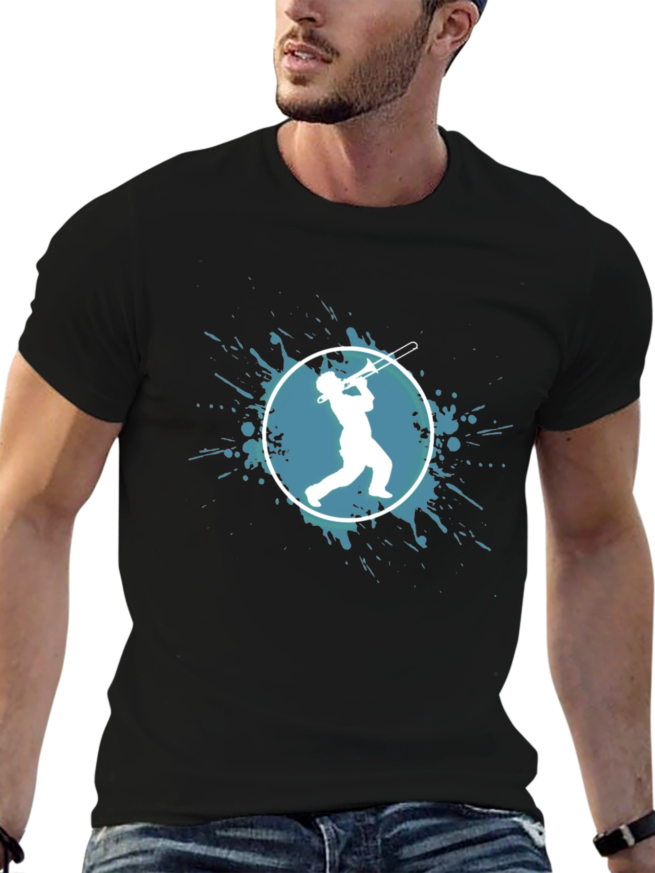 Musician Graphic Tee - Trombone Player Design