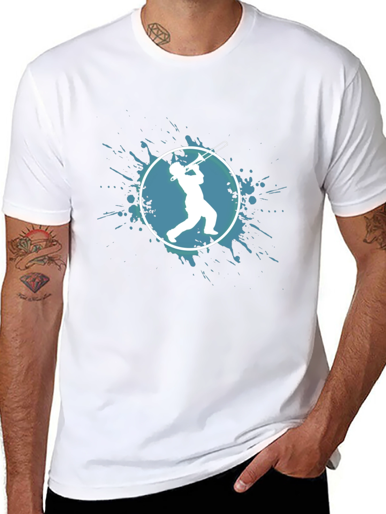 Musician Graphic Tee - Trombone Player Design