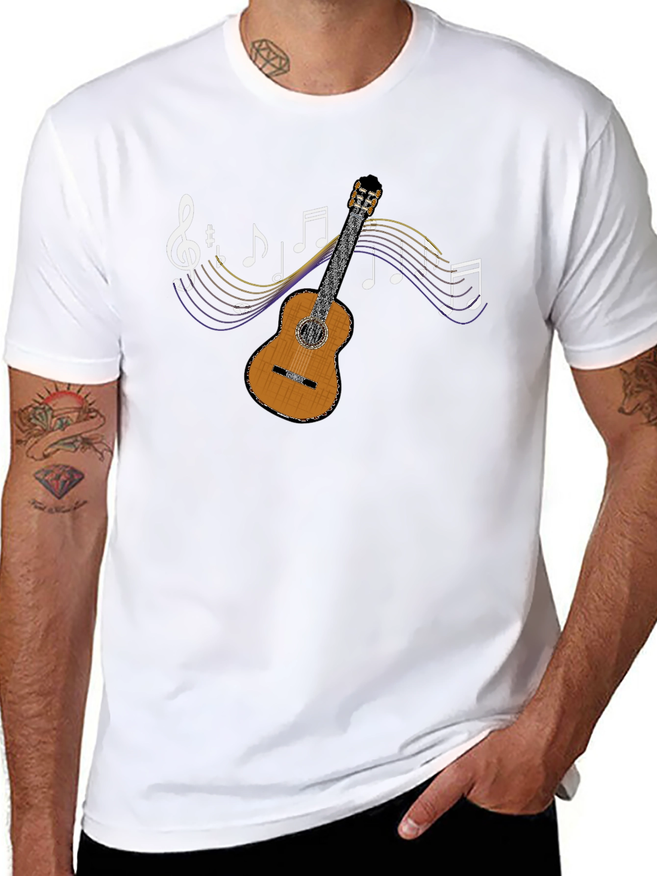 Musical Guitar Graphic T-Shirt - Stylish & Unique!