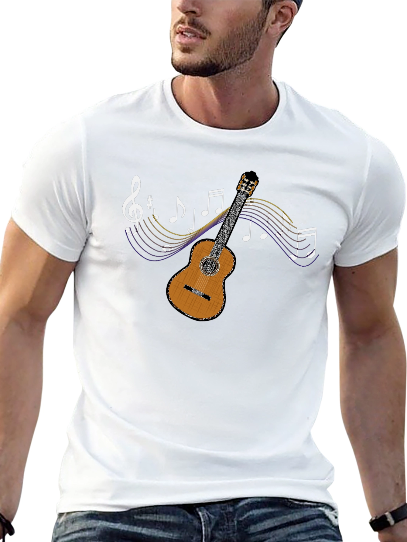 Musical Guitar Graphic T-Shirt - Stylish & Unique!
