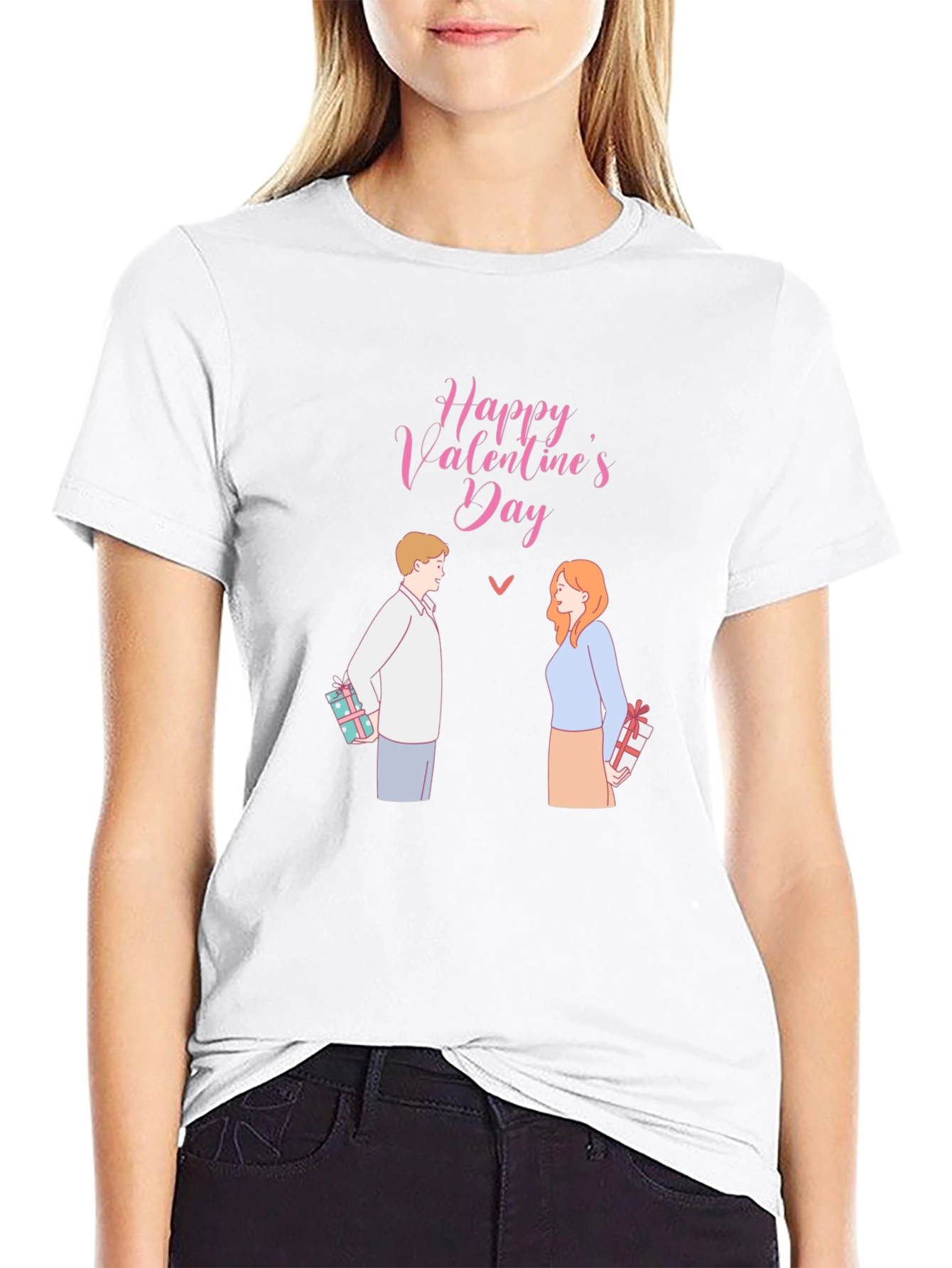 Happy Valentines Day T-Shirt - Couple with Gifts