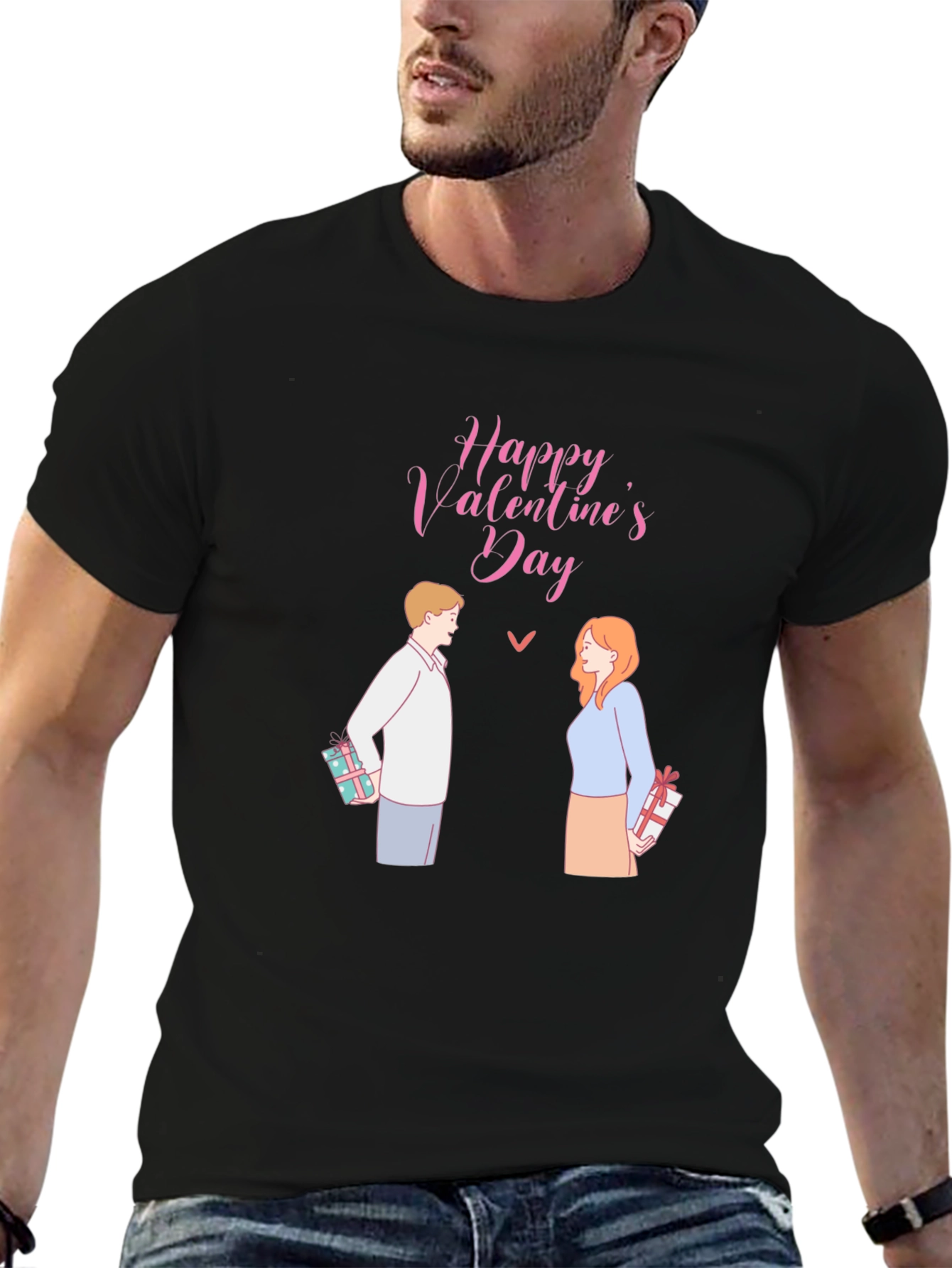 Happy Valentines Day T-Shirt - Couple with Gifts