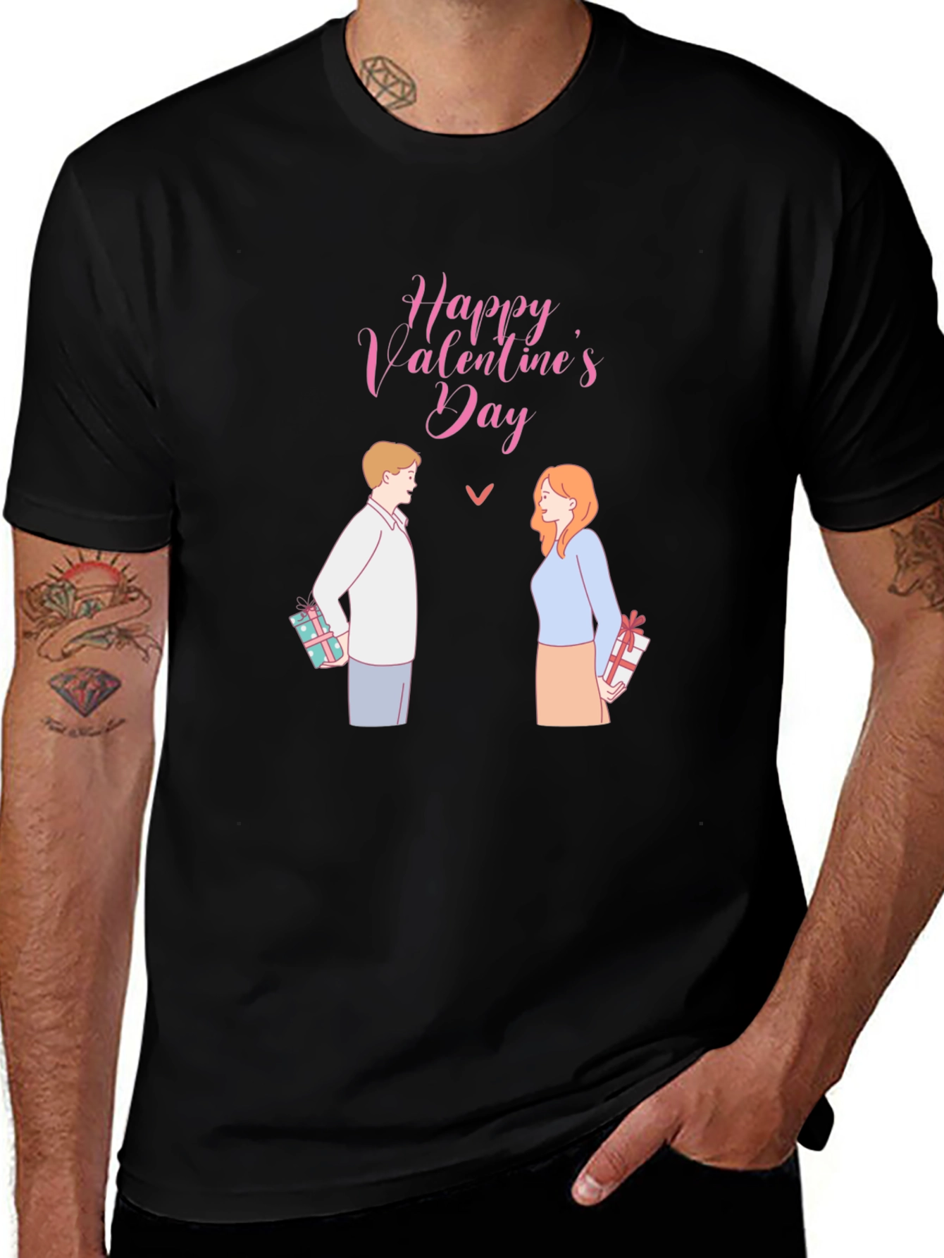 Happy Valentines Day T-Shirt - Couple with Gifts