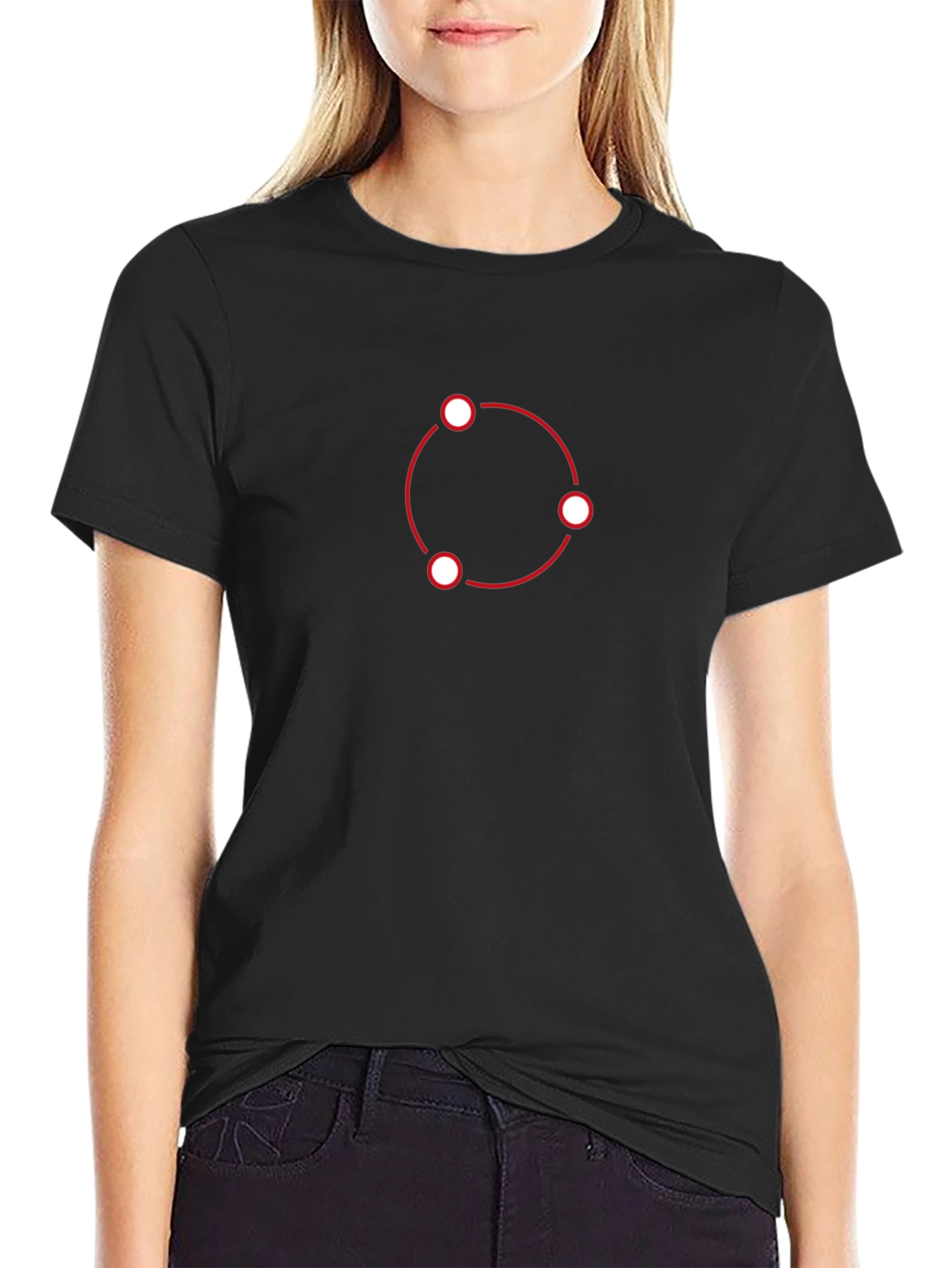 Minimalist Circle Pattern Black T-Shirt