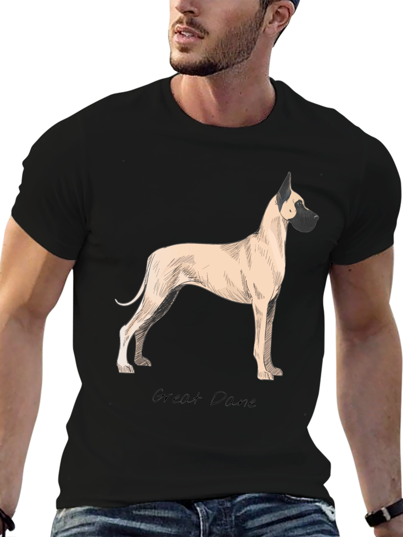 Great Dane Dog T-Shirt - Classic Black Tee