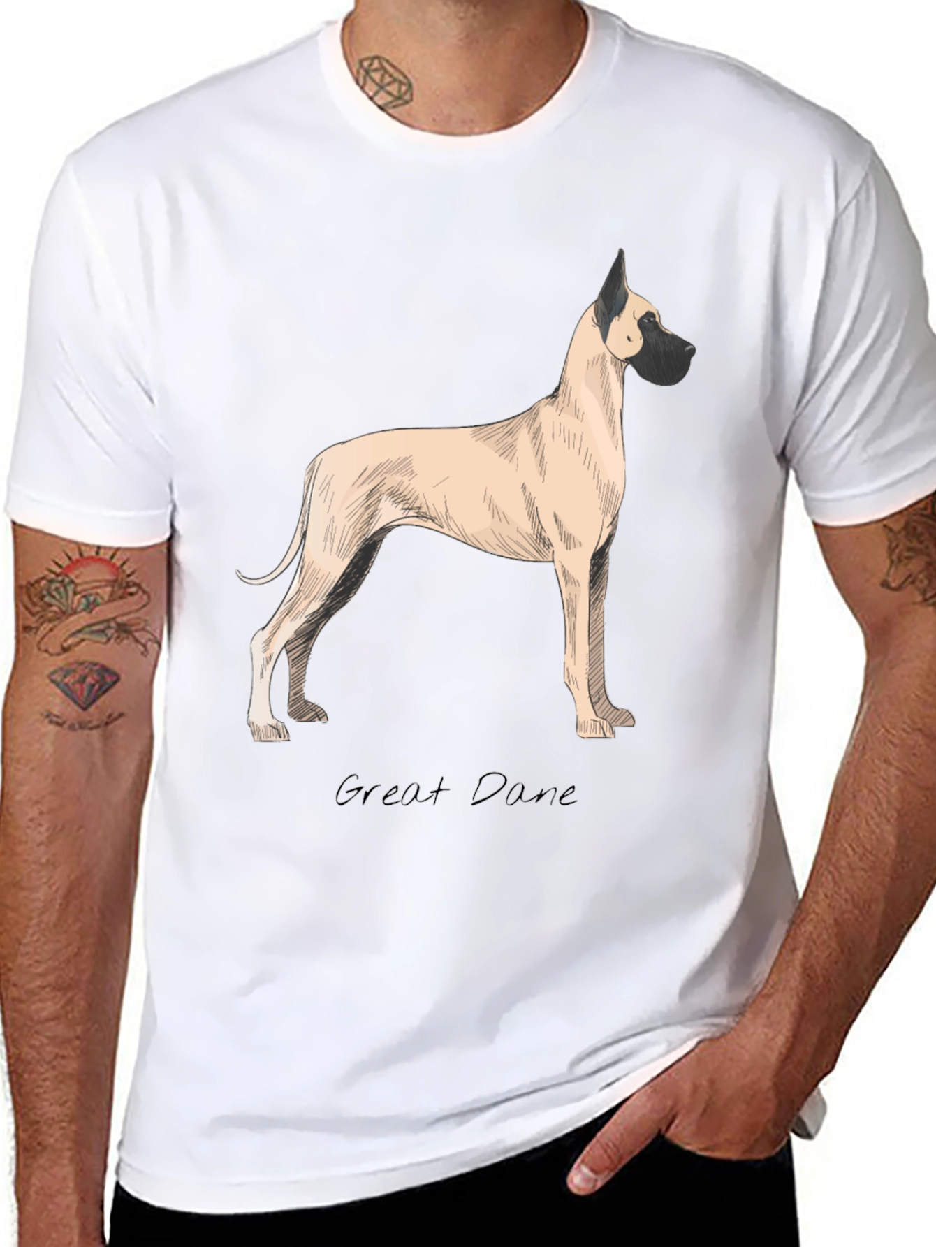 Great Dane Dog T-Shirt - Classic Black Tee